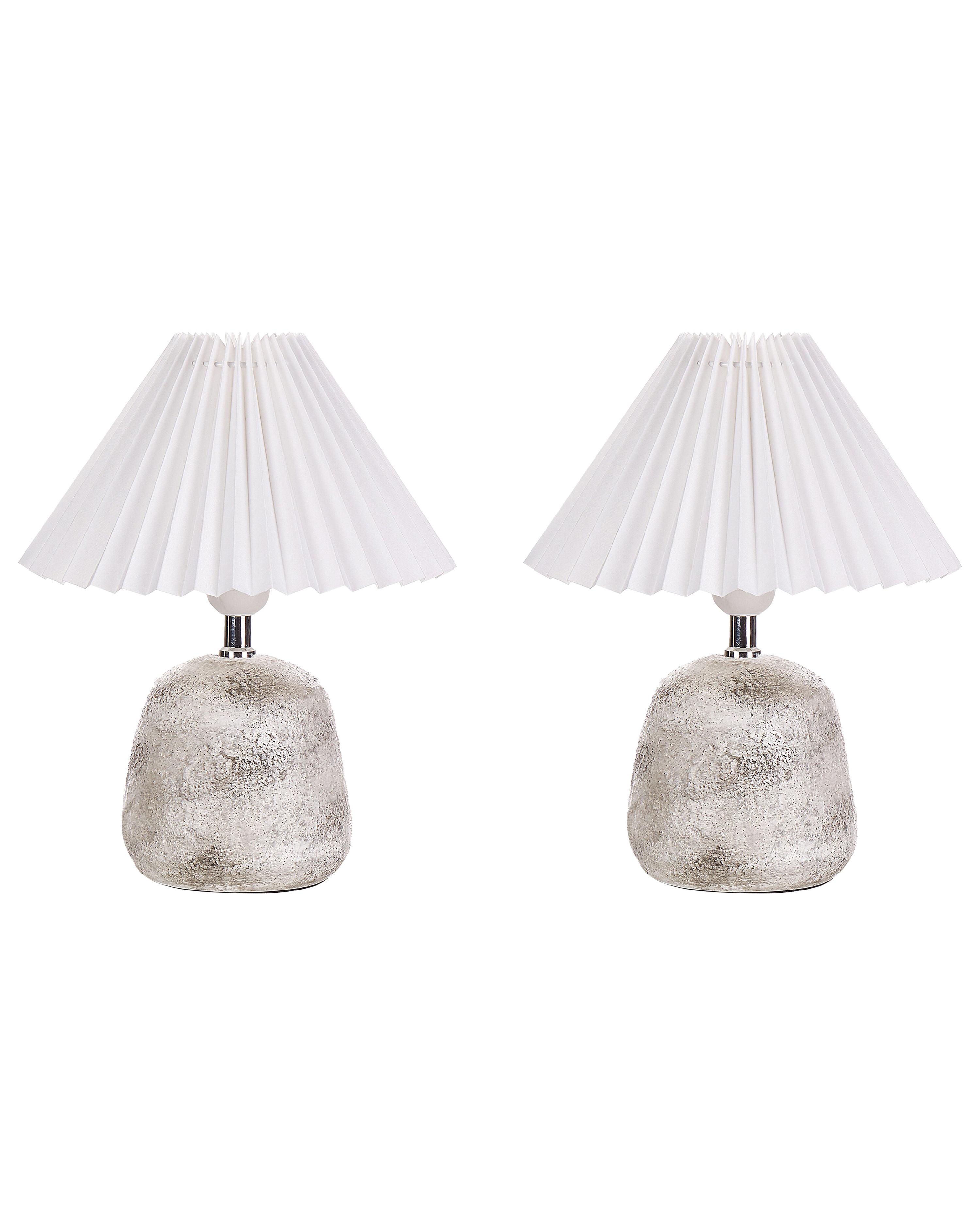 Conjunto de 2 lámparas de mesa ZEYI Cerámica Blanco