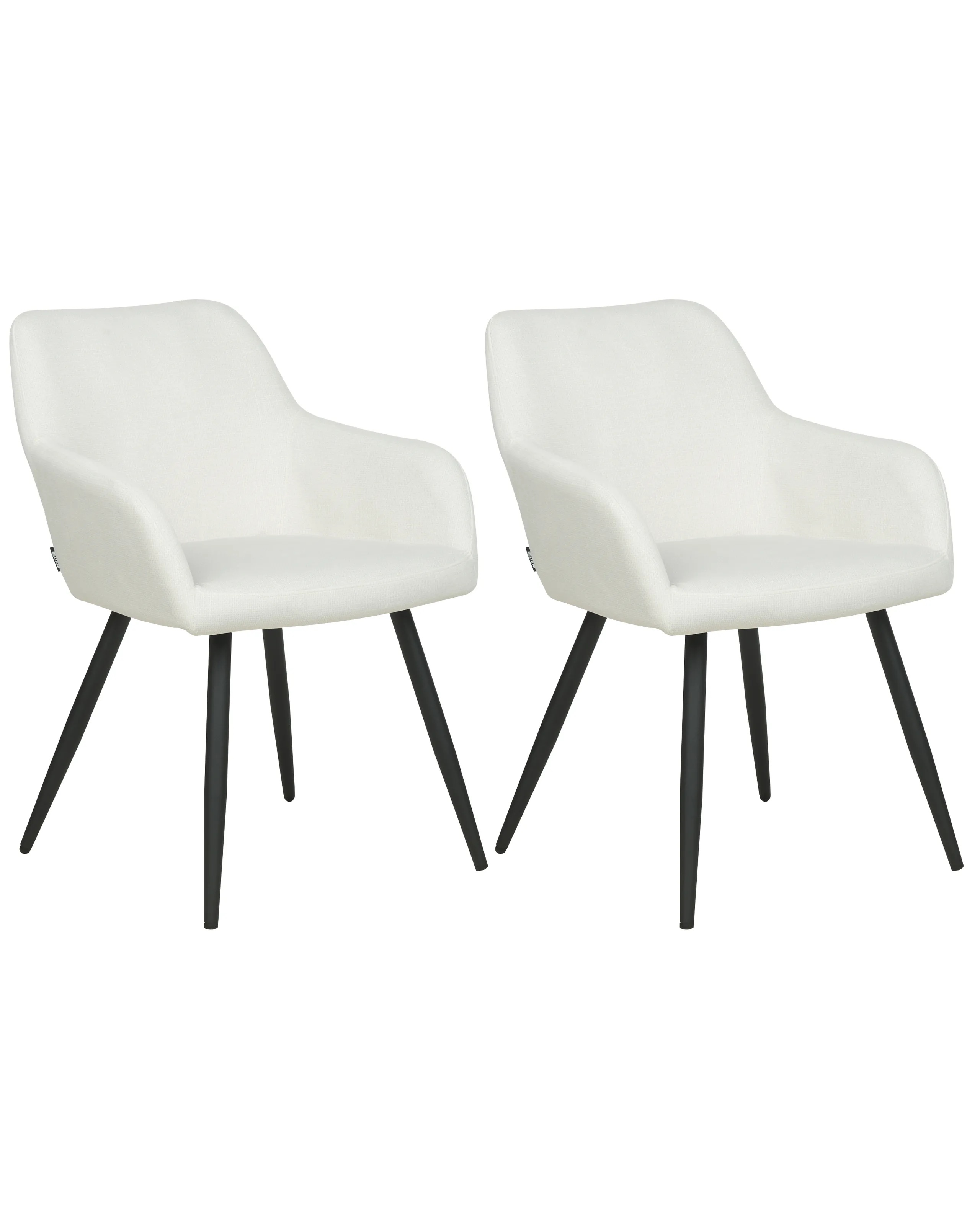 Conjunto de 2 sillas de comedor CASMALIA Terciopelo Blanco crema