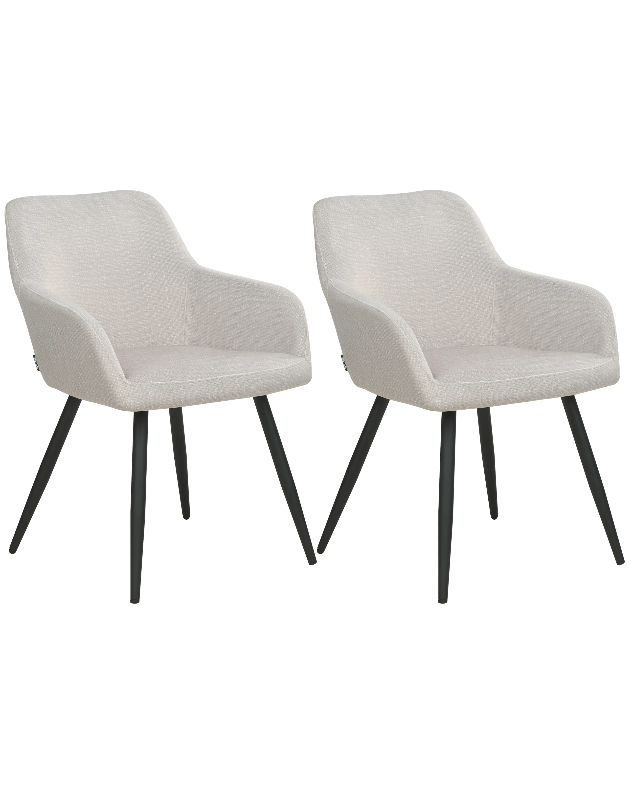 Conjunto de 2 sillas de comedor CASMALIA Terciopelo Gris pardo