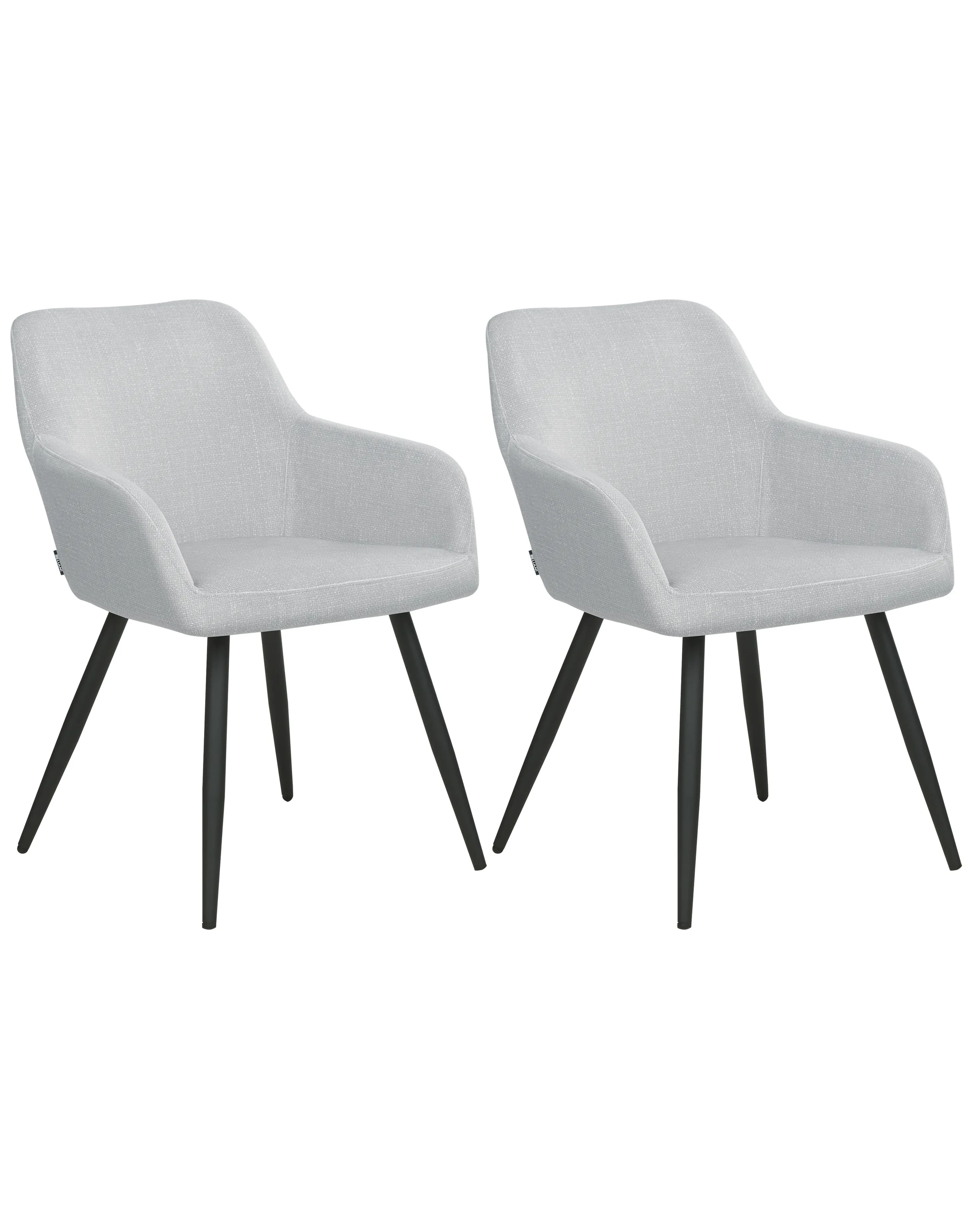 Conjunto de 2 sillas de comedor CASMALIA Terciopelo Gris claro