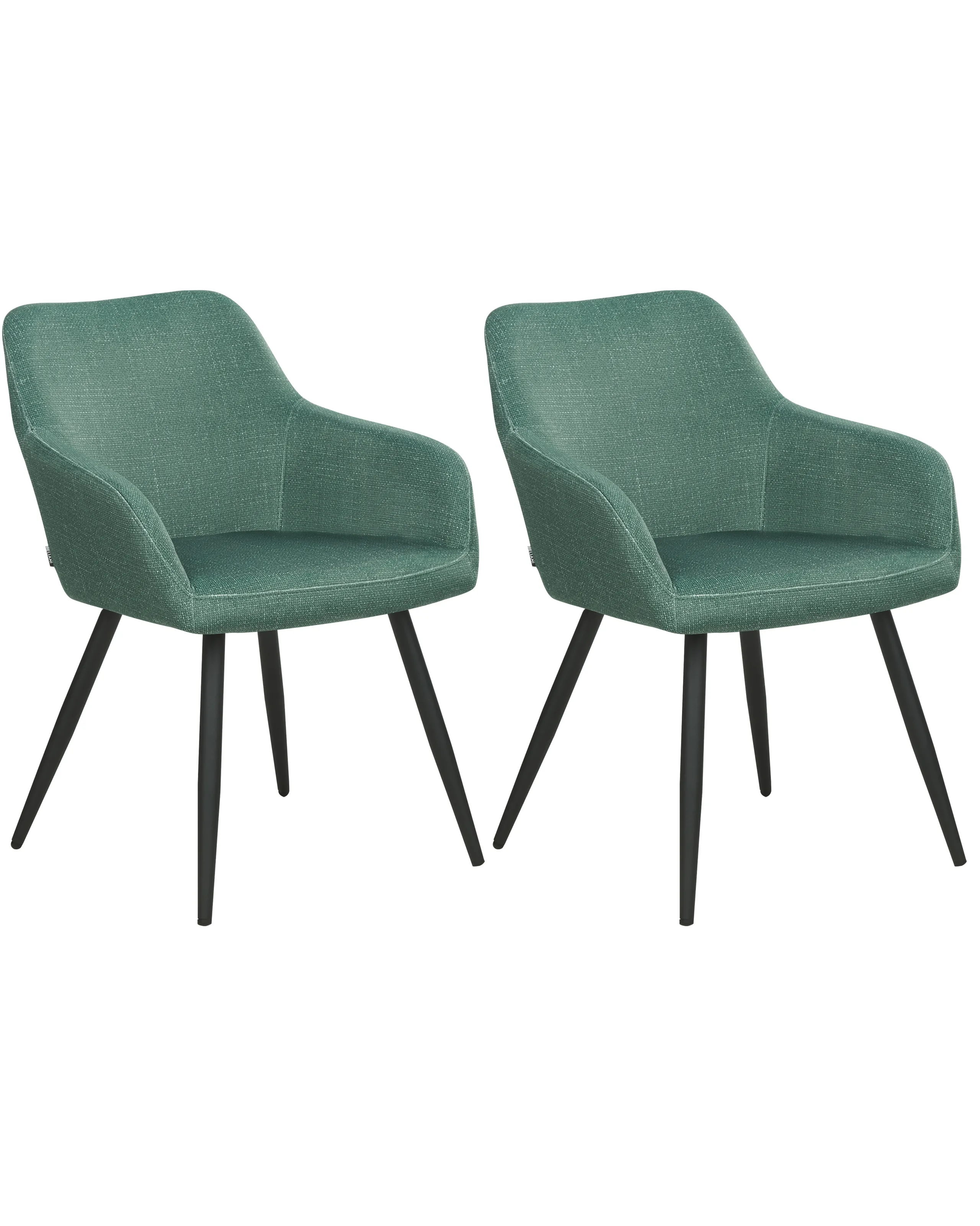 Conjunto de 2 sillas de comedor CASMALIA Terciopelo Verde oscuro