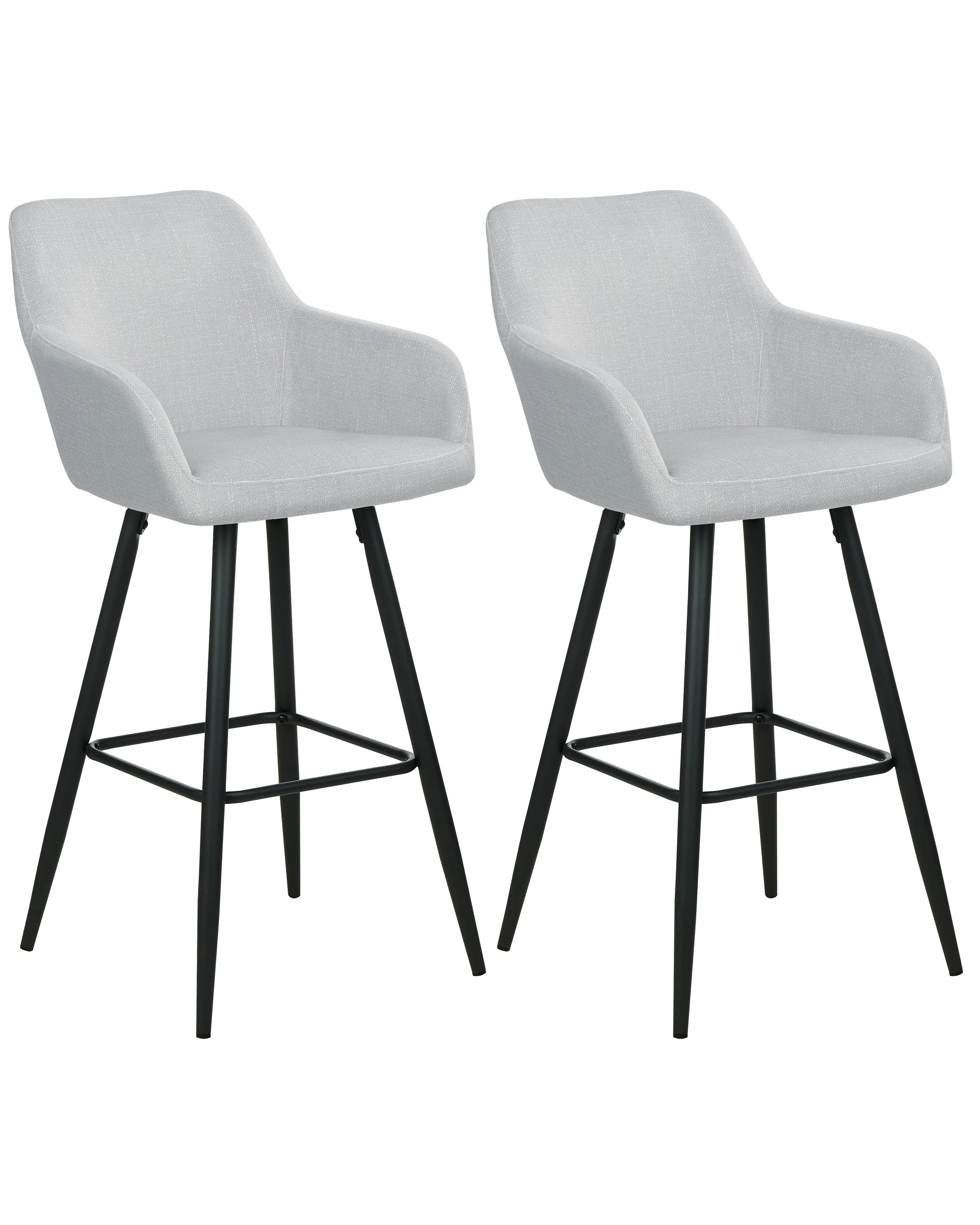 Conjunto de 2 sillas de bar CASMALIA Terciopelo Gris claro