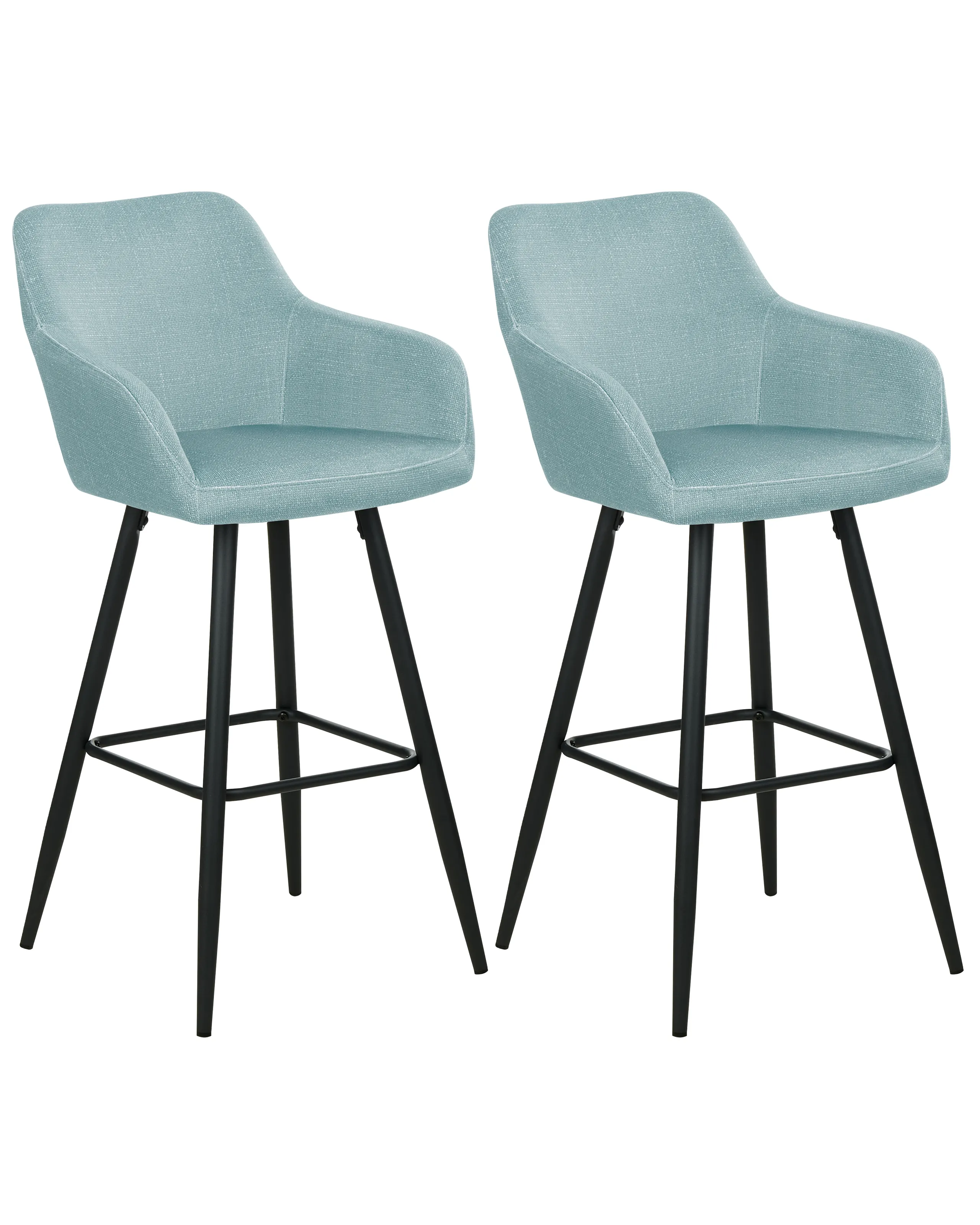 Conjunto de 2 sillas de bar CASMALIA Terciopelo Azul claro