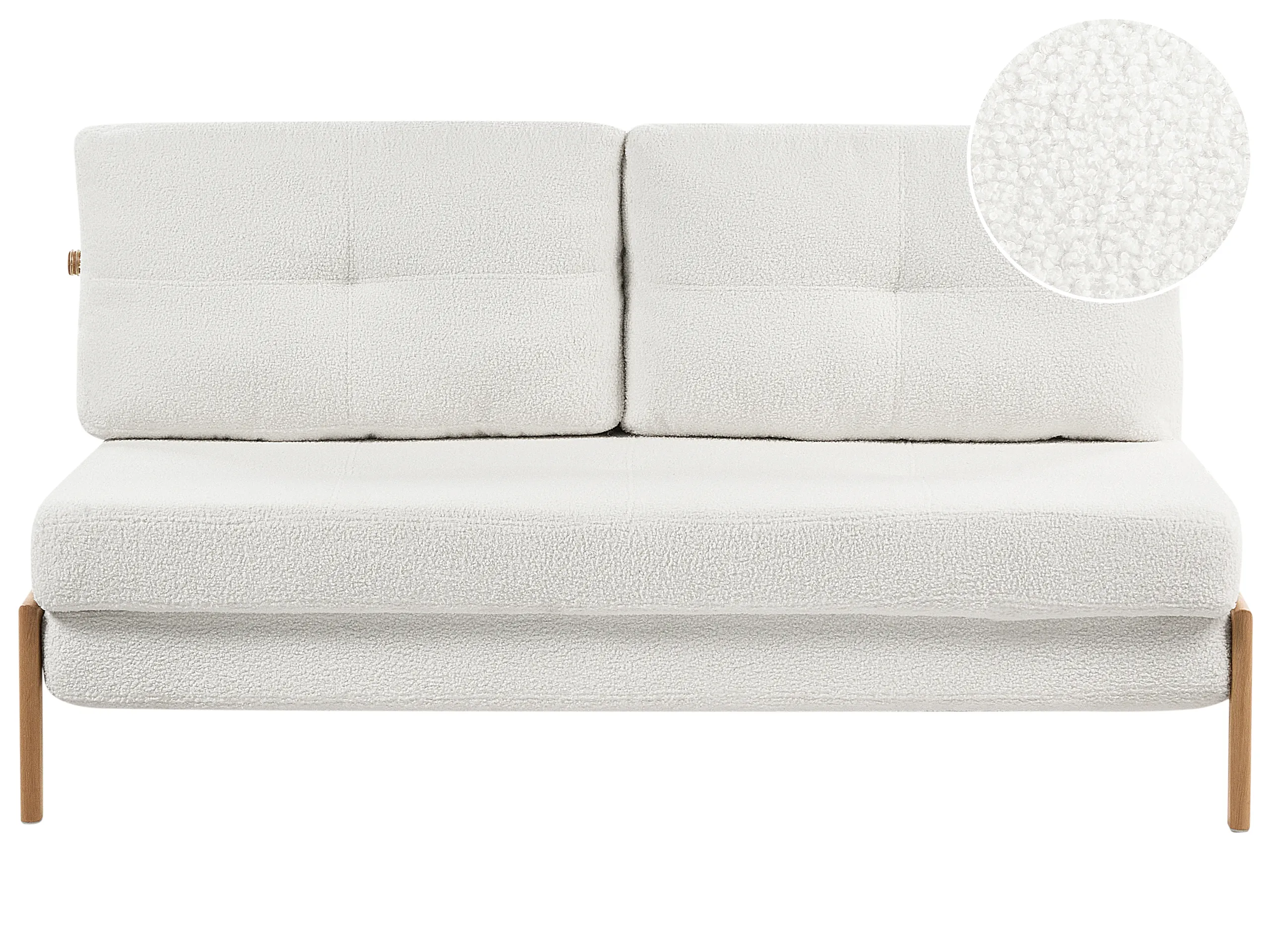 Sofa Bed 2 Seater EDLAND Boucle Off-White
