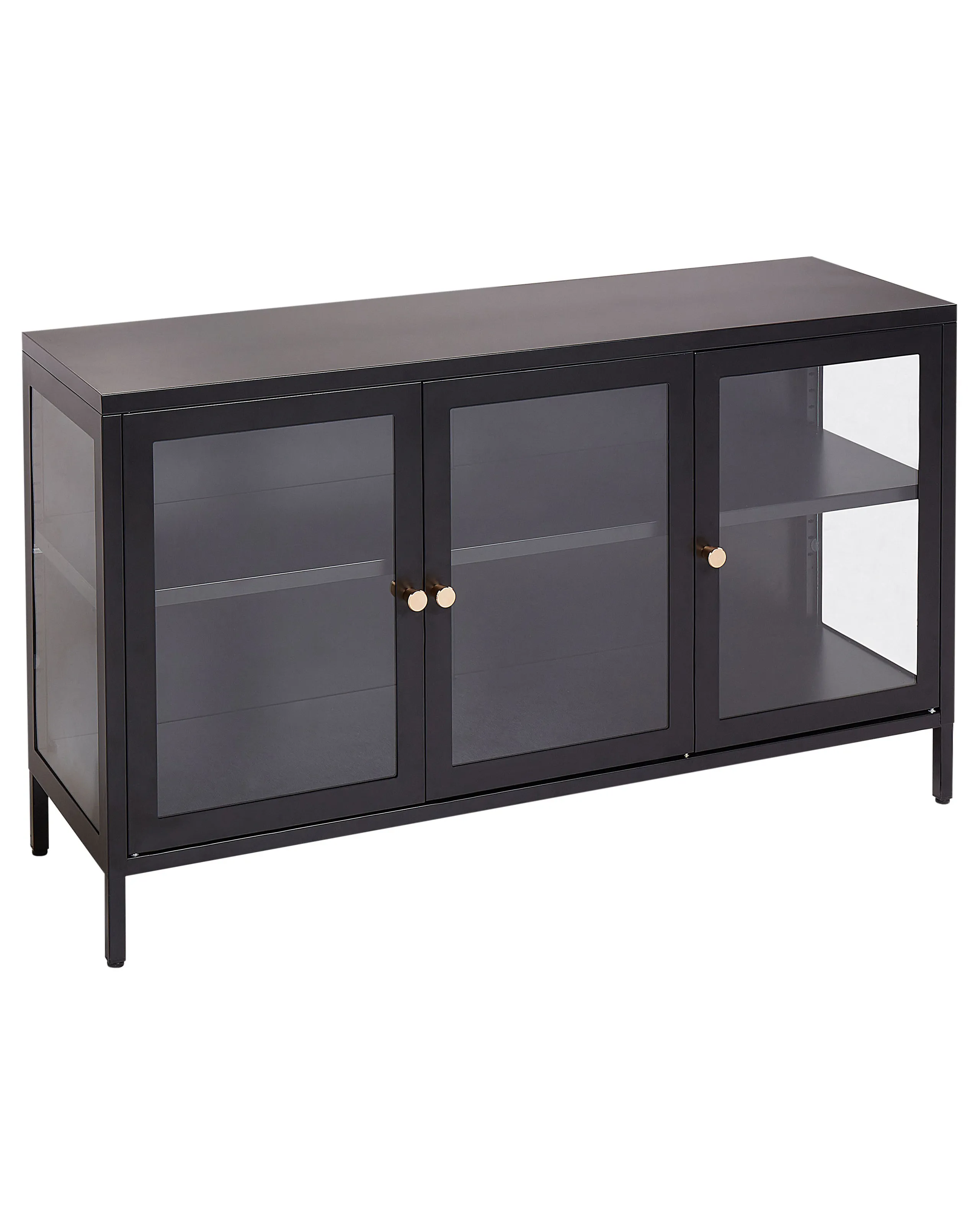 Aparador vitrina NEWPORT Metal 115 cm Negro