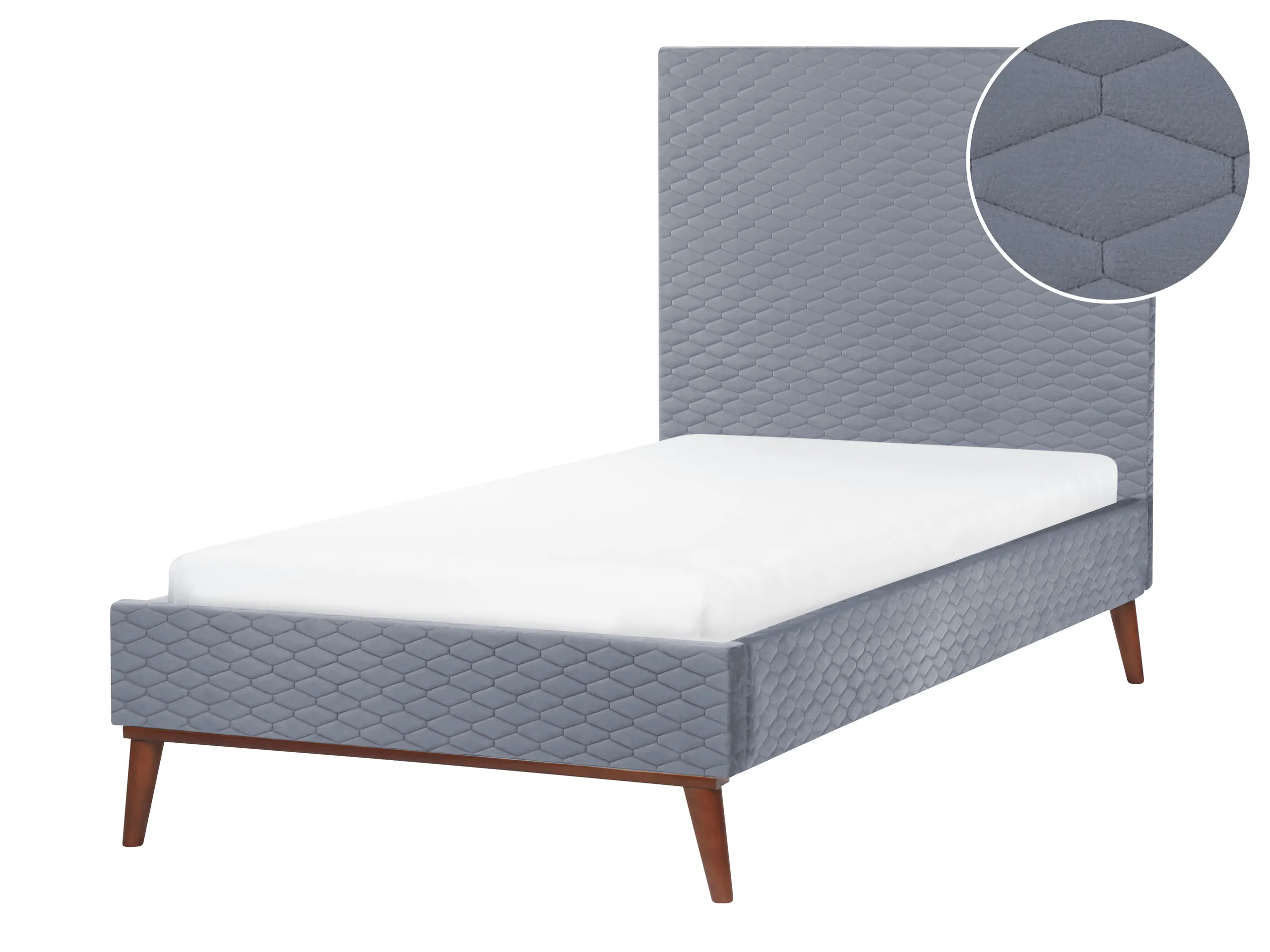 Cama Terciopelo BAYONNE 90 x 200 cm Gris