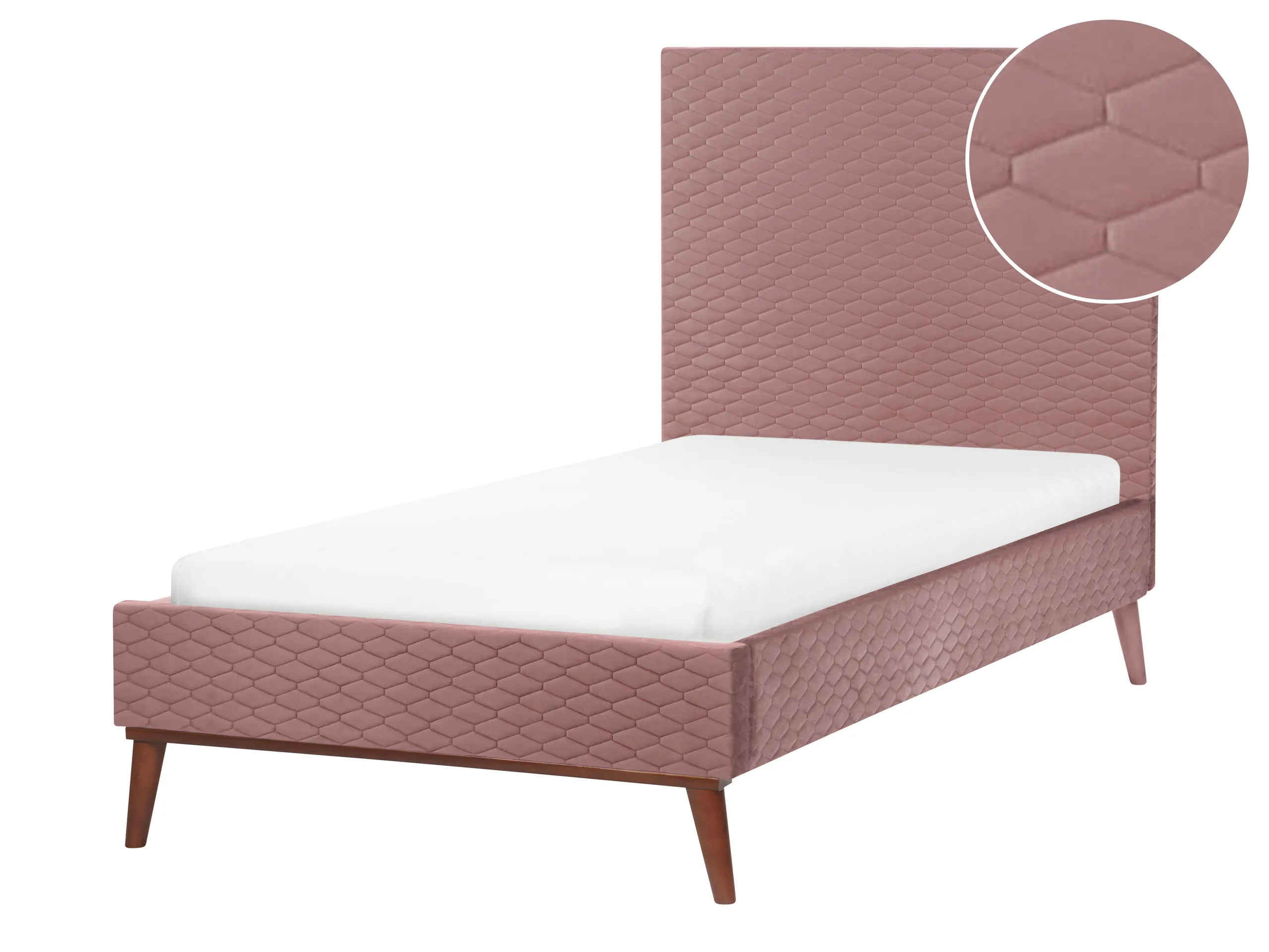 Cama Terciopelo BAYONNE 90 x 200 cm Rosa