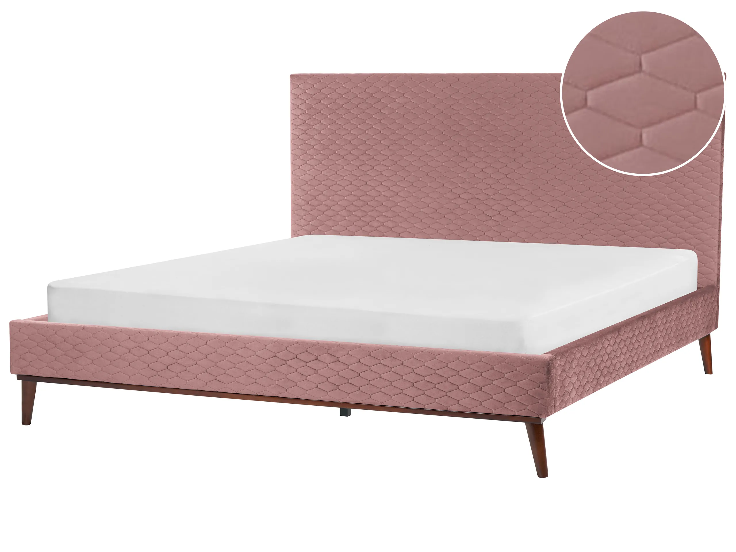 Cama Terciopelo BAYONNE 180 x 200 cm Rosa