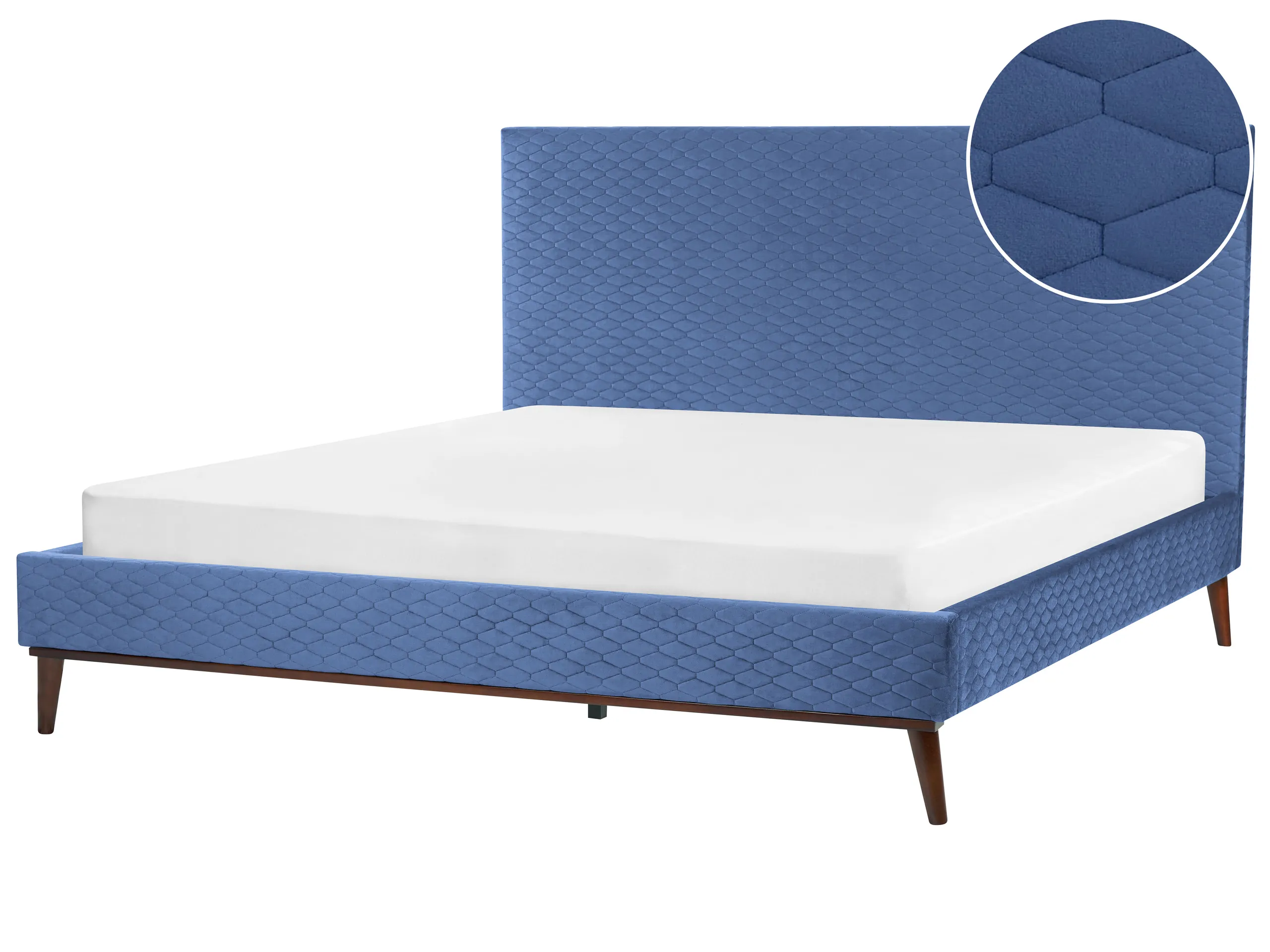 Cama Terciopelo BAYONNE 180 x 200 cm Azul
