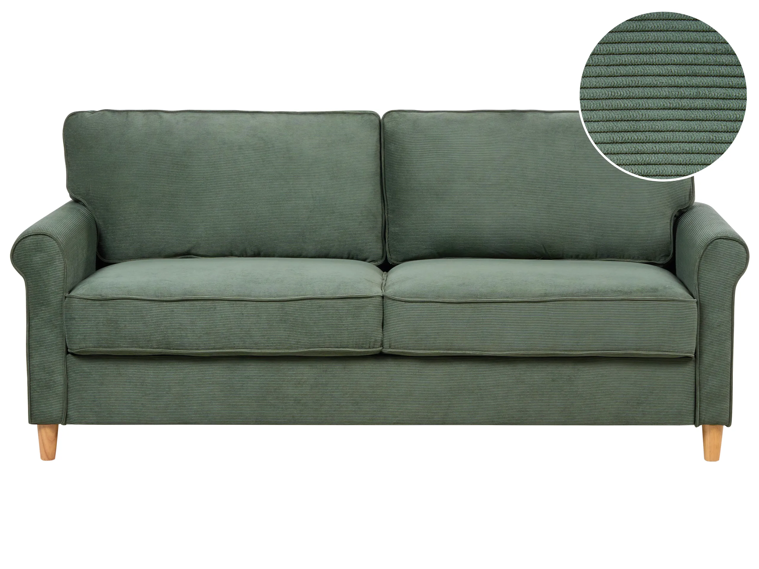 Sofa 3 Seater RONNEBY Corduroy Dark Green