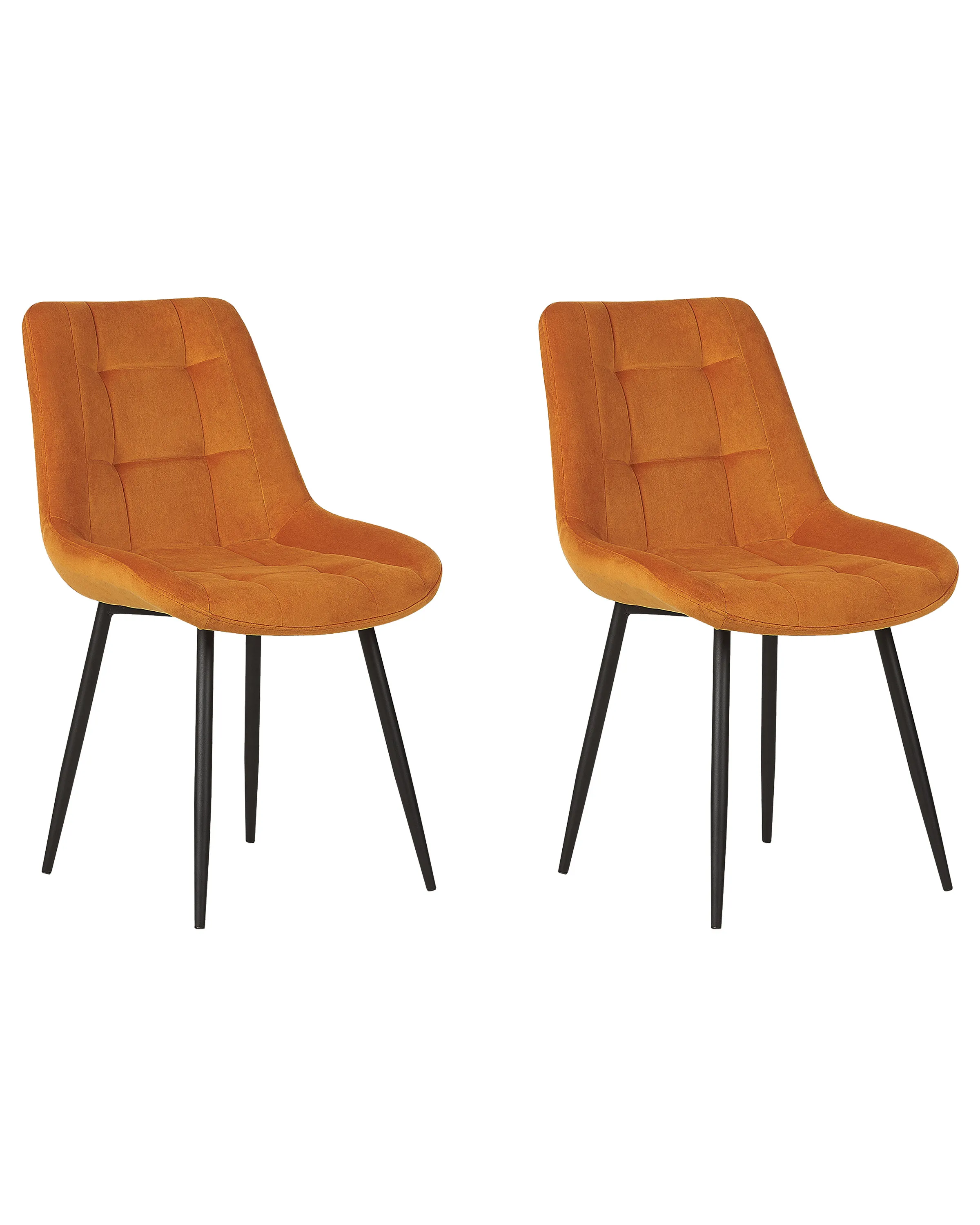 Conjunto de 2 sillas de comedor MELROSE Terciopelo Naranja