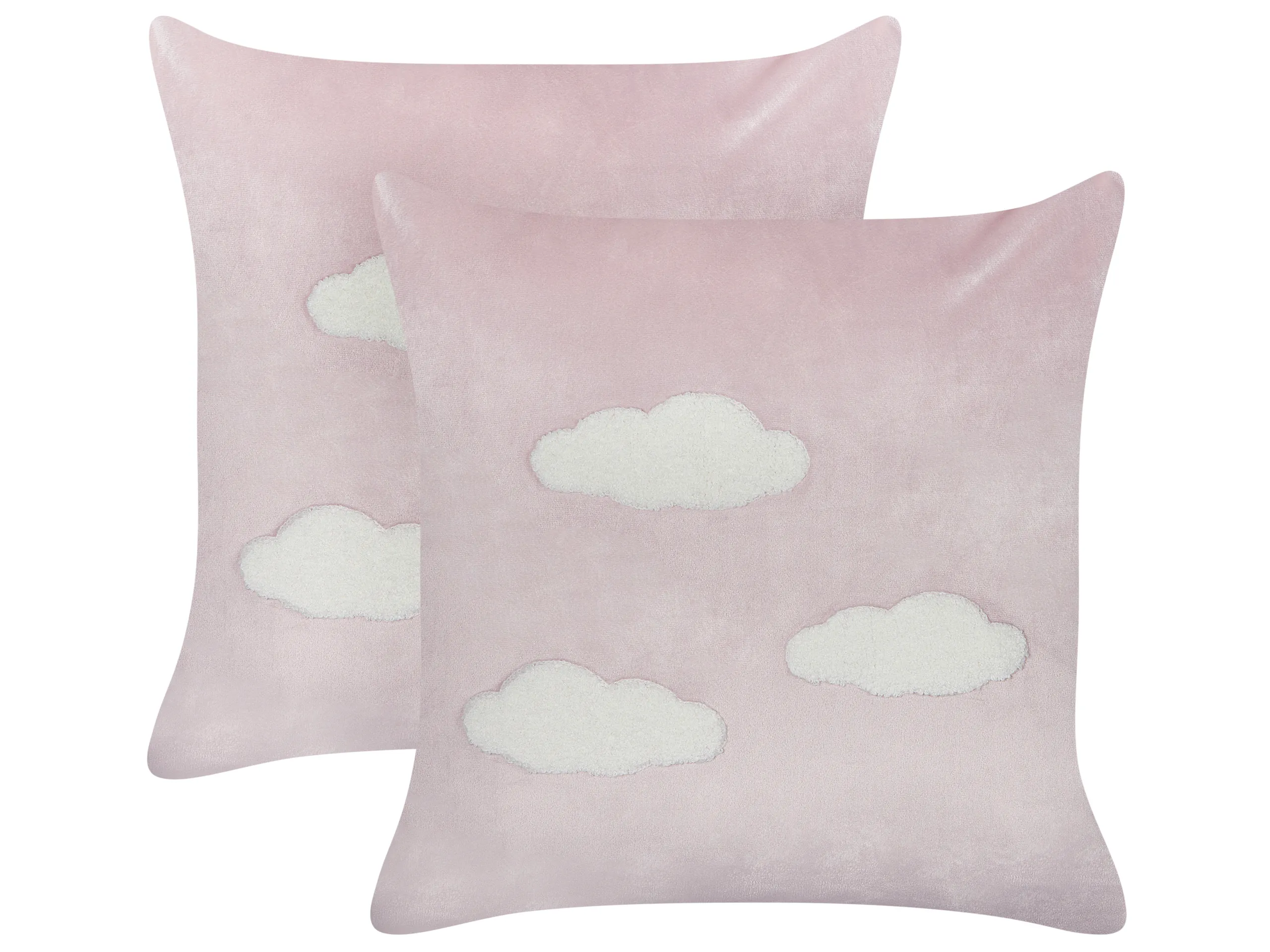 Conjunto de 2 cojines decorativos IPOMEA Terciopelo 45 x 45 cm Rosa