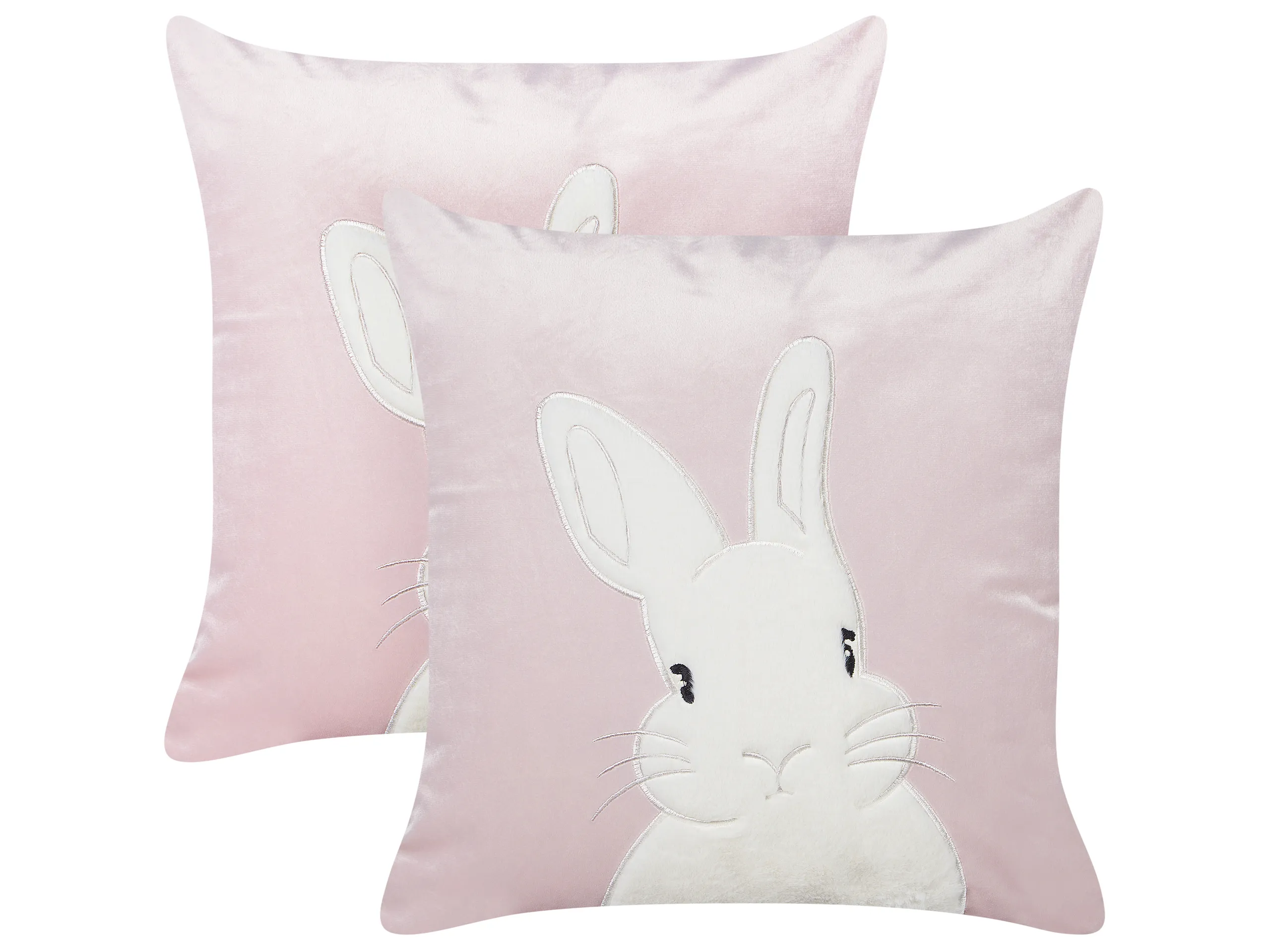 Conjunto de 2 cojines decorativos IBERIS Terciopelo 45 x 45 cm Rosa