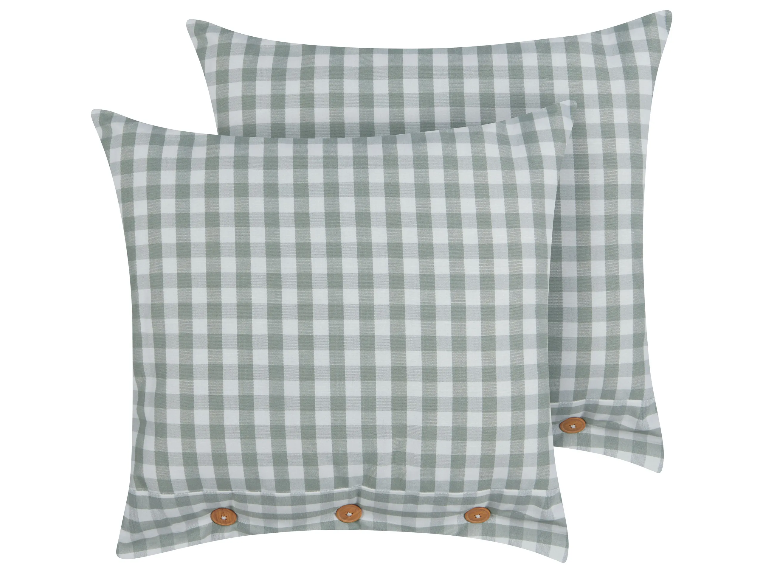 Conjunto de 2 cojines decorativos TALYA 45 x 45 cm Verde menta A cuadros