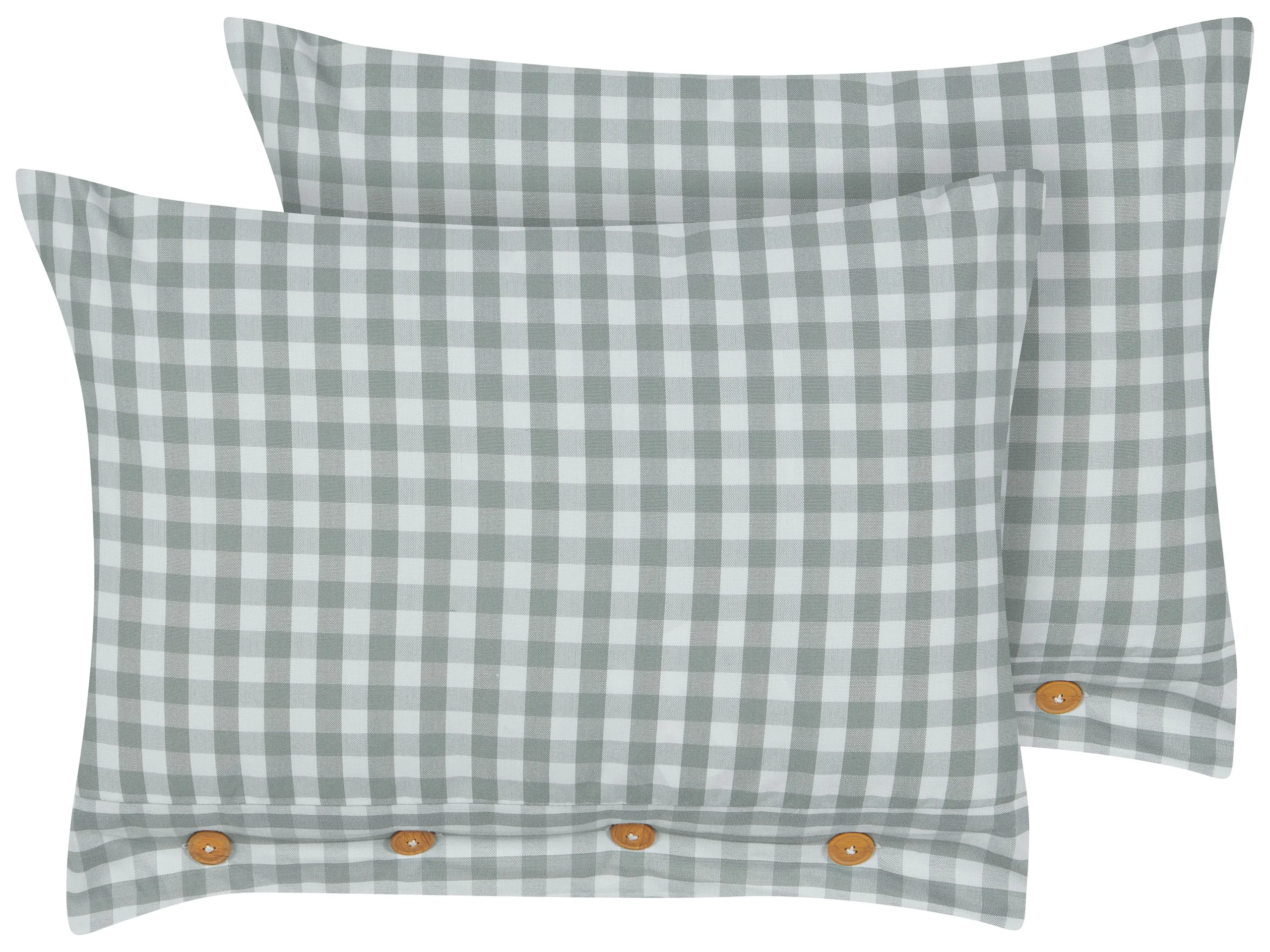 Conjunto de 2 cojines decorativos TALYA 40 x 60 cm Verde menta A cuadros
