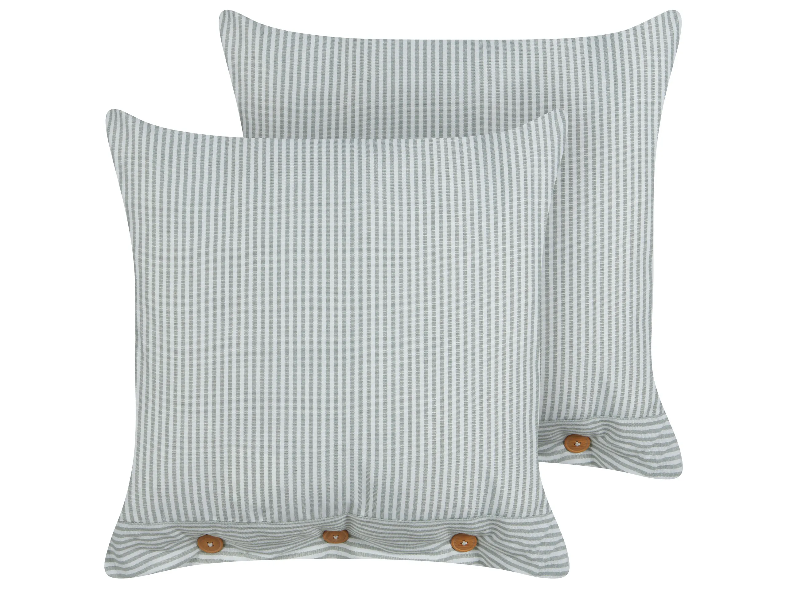Conjunto de 2 cojines decorativos SEBRINE 45 x 45 cm Verde menta A rayas