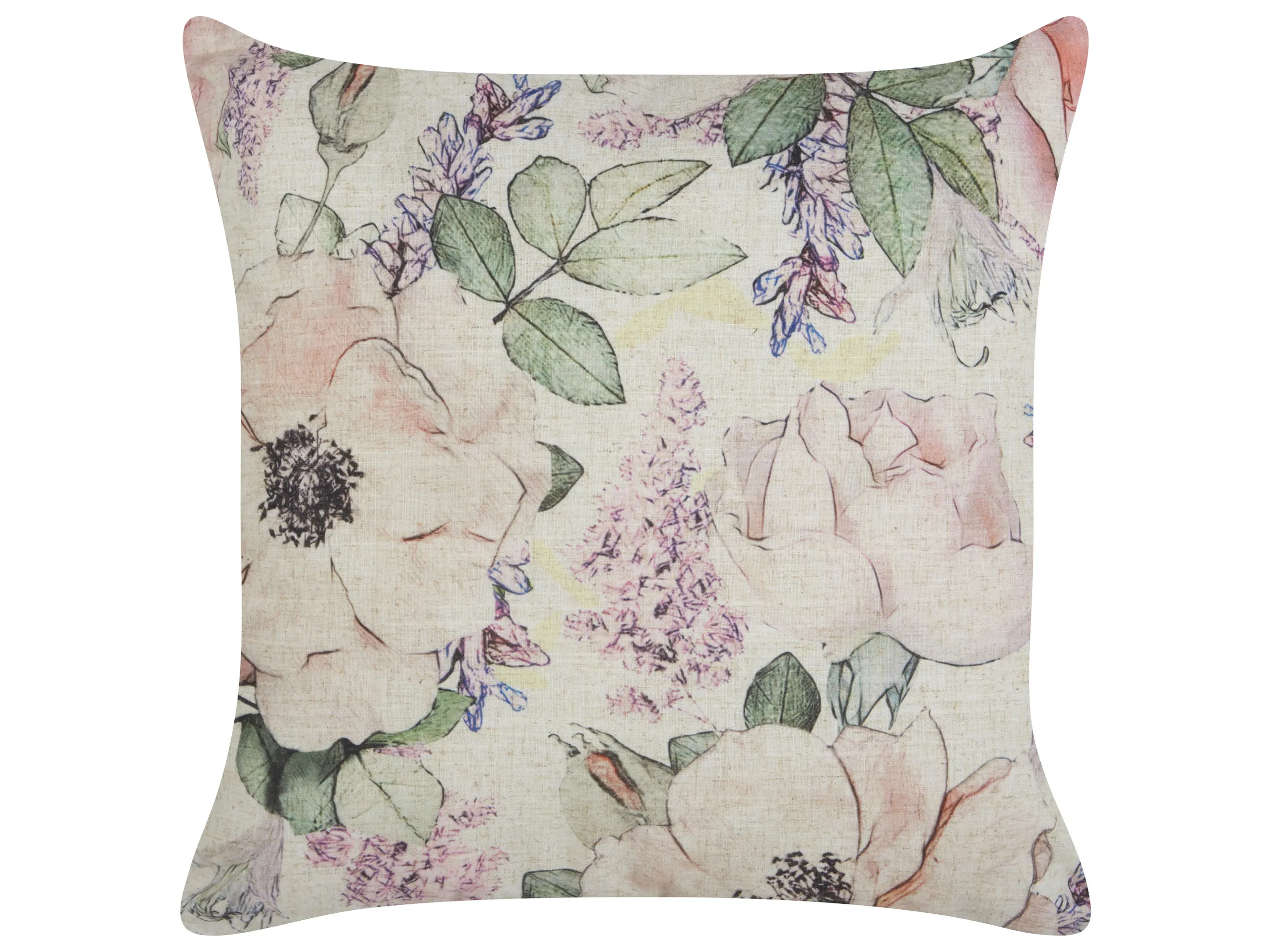 Cojín decorativo ZAHRIYE 45 x 45 cm Violeta Patrón floral