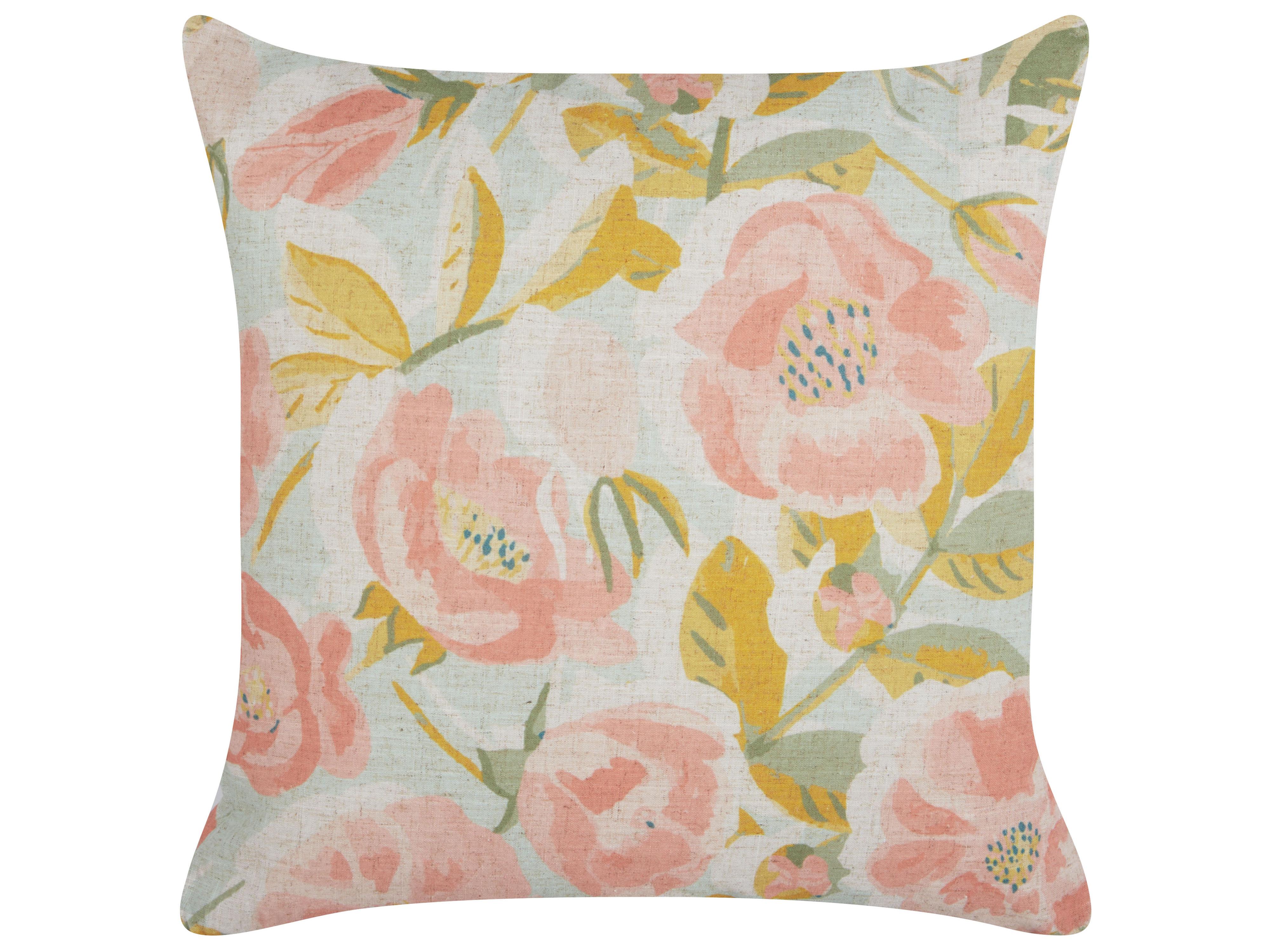 Cojín decorativo ZAHRIYE 45 x 45 cm Rosa Patrón floral