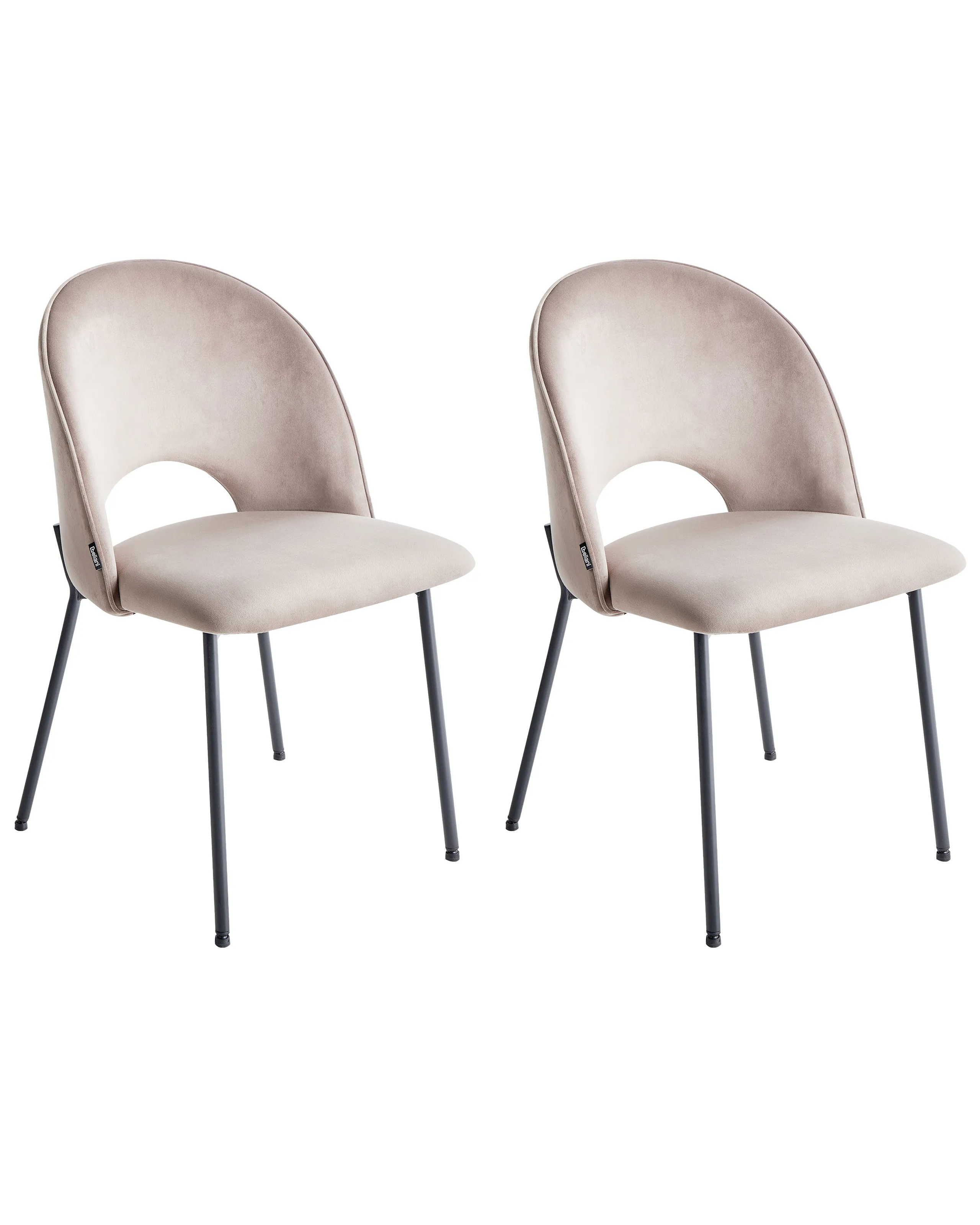 Conjunto de 2 sillas de comedor COVELO Terciopelo Gris pardo
