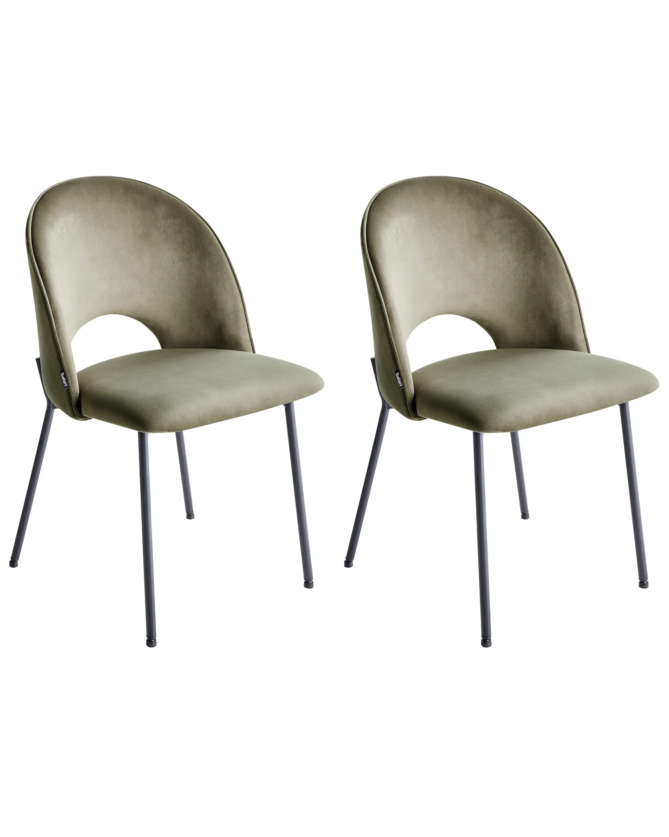 Conjunto de 2 sillas de comedor COVELO Terciopelo Verde oscuro