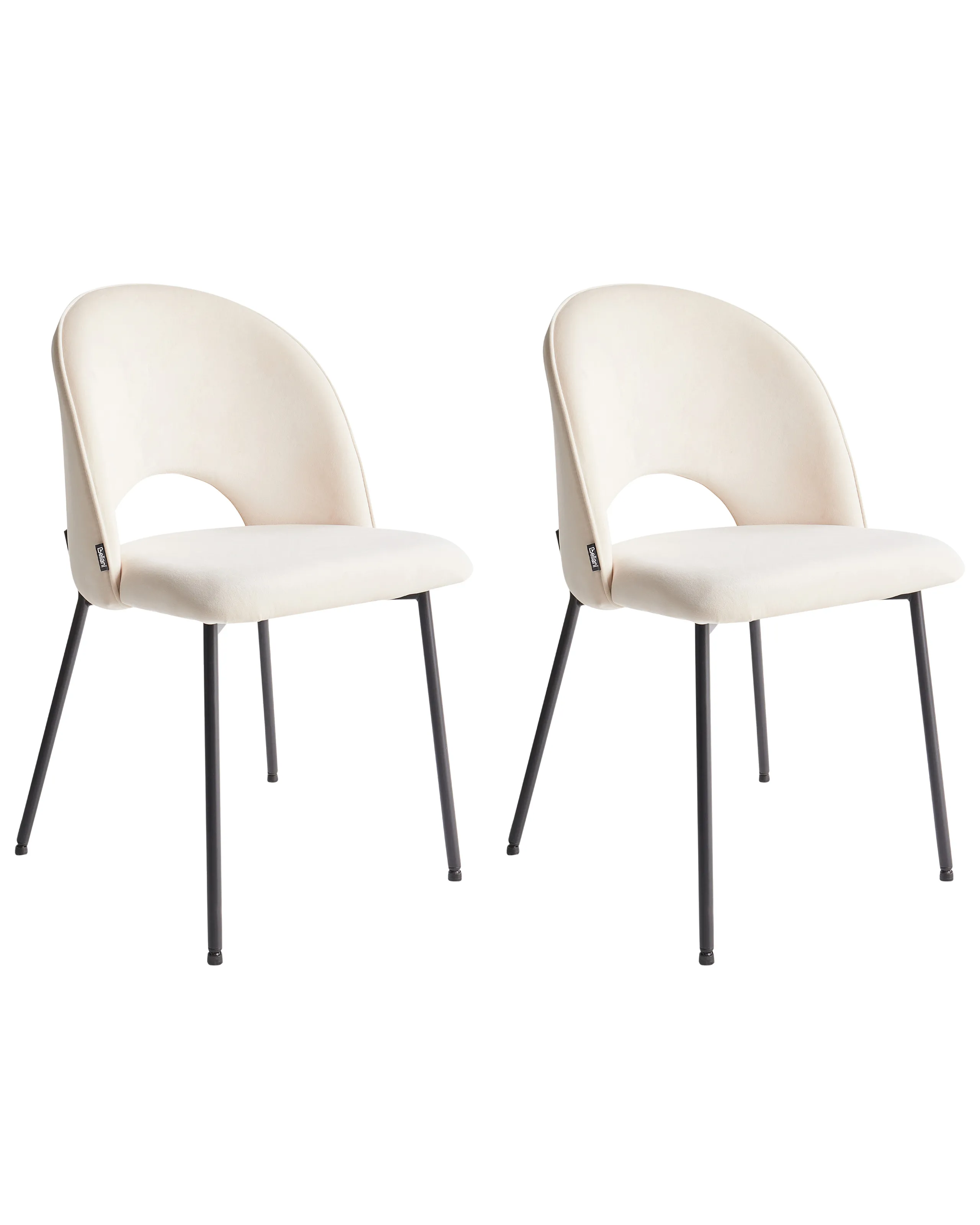 Conjunto de 2 sillas de comedor COVELO Tela Beige claro