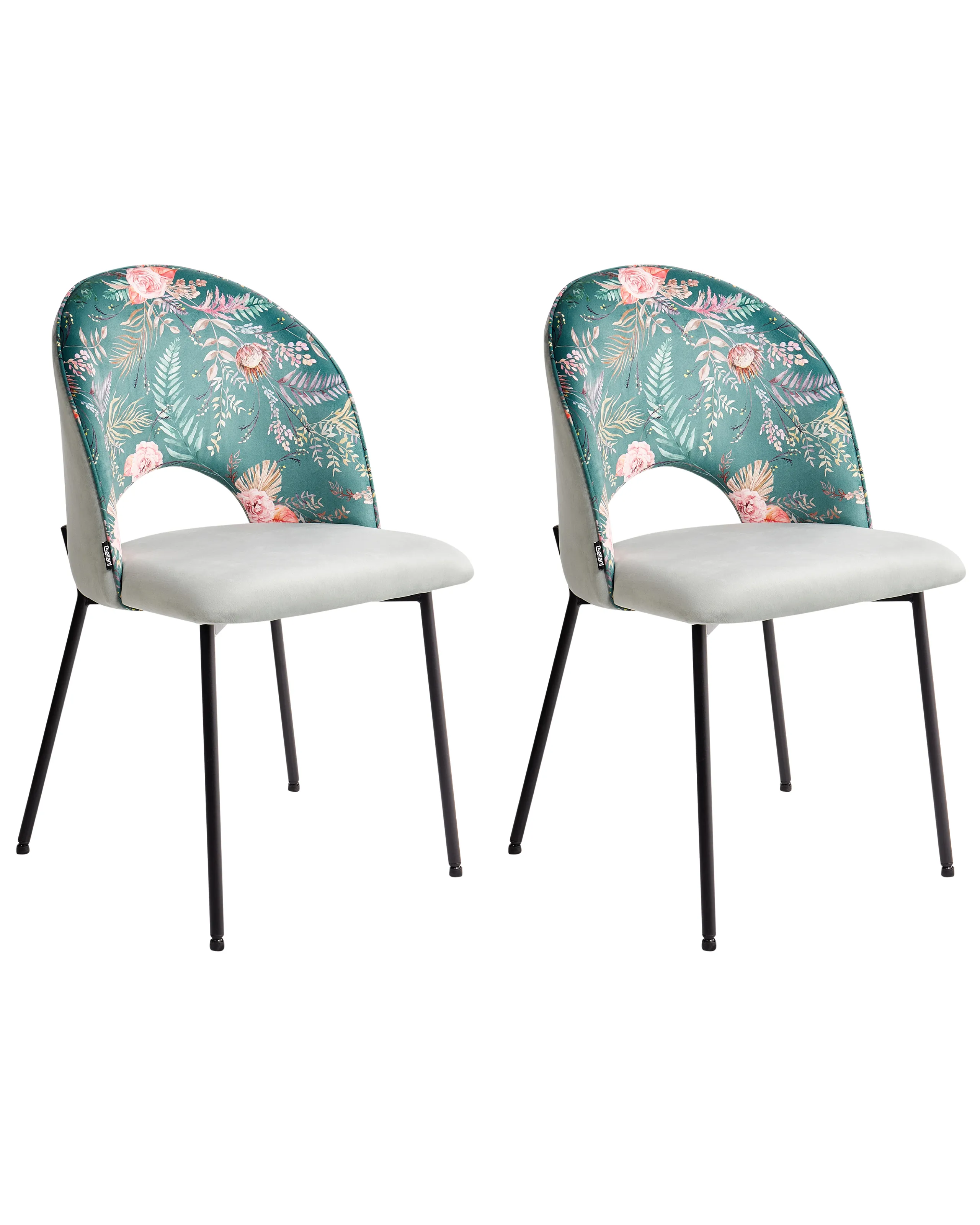 Conjunto de 2 sillas de comedor COVELO Terciopelo Verde menta
