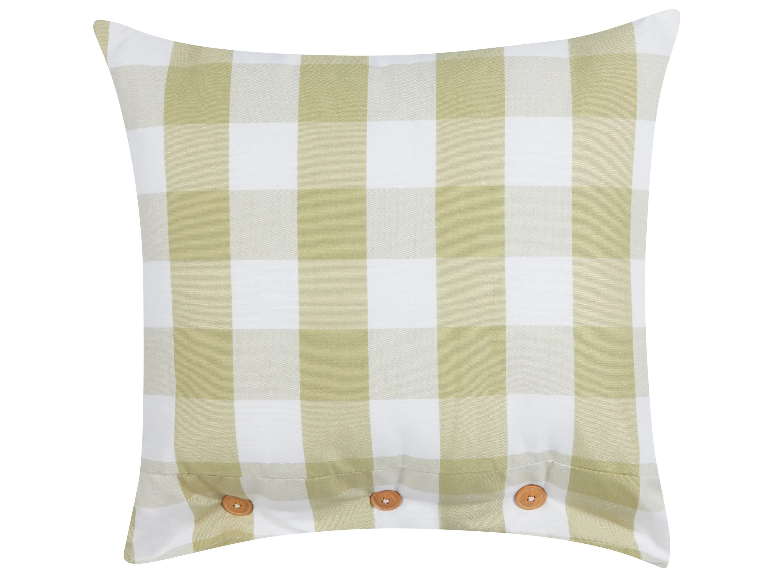 Cojín decorativo TAMNINE 45 x 45 cm Verde claro A cuadros