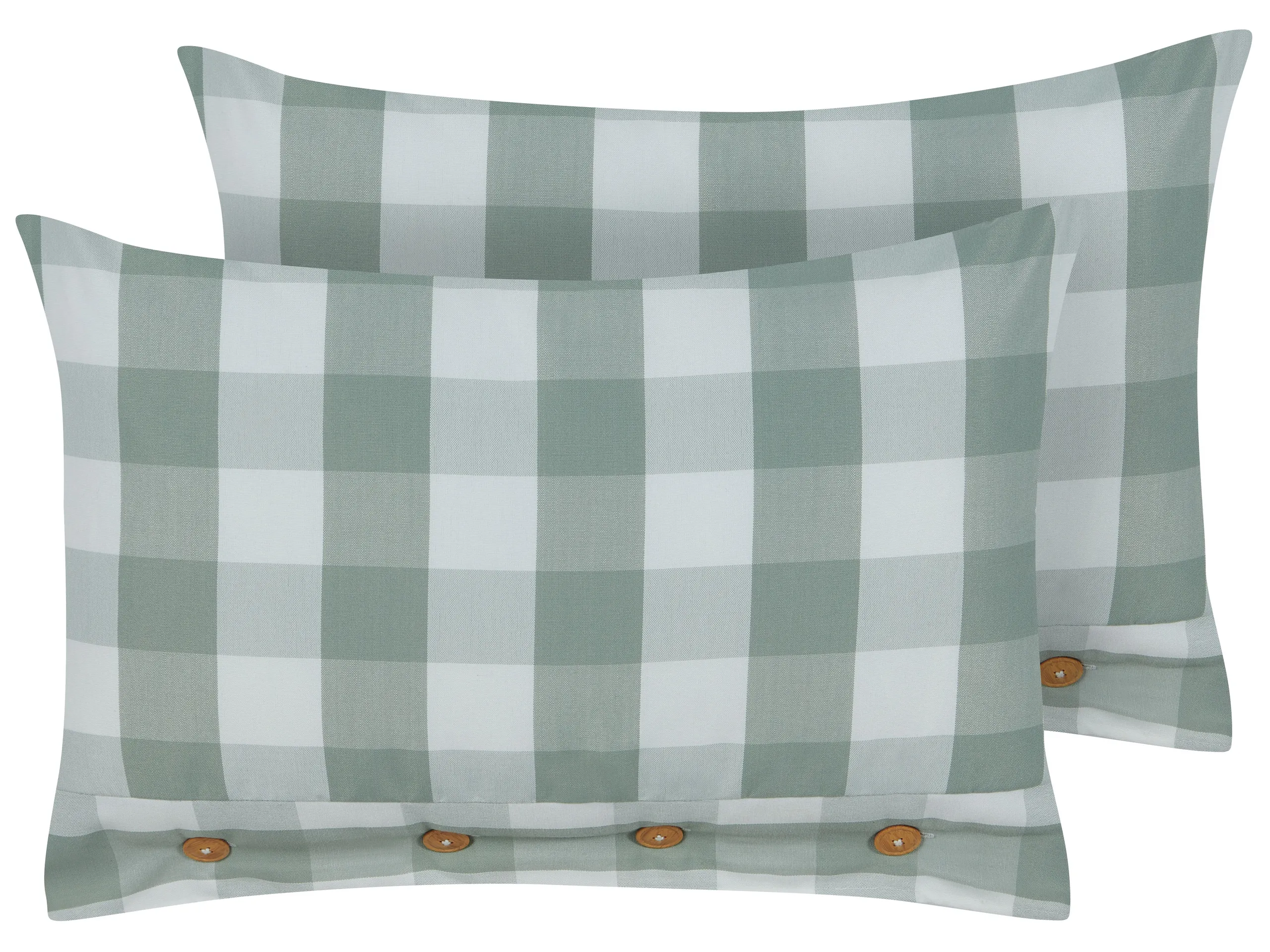 Conjunto de 2 cojines decorativos TAMNINE 40 x 60 cm Verde menta A cuadros