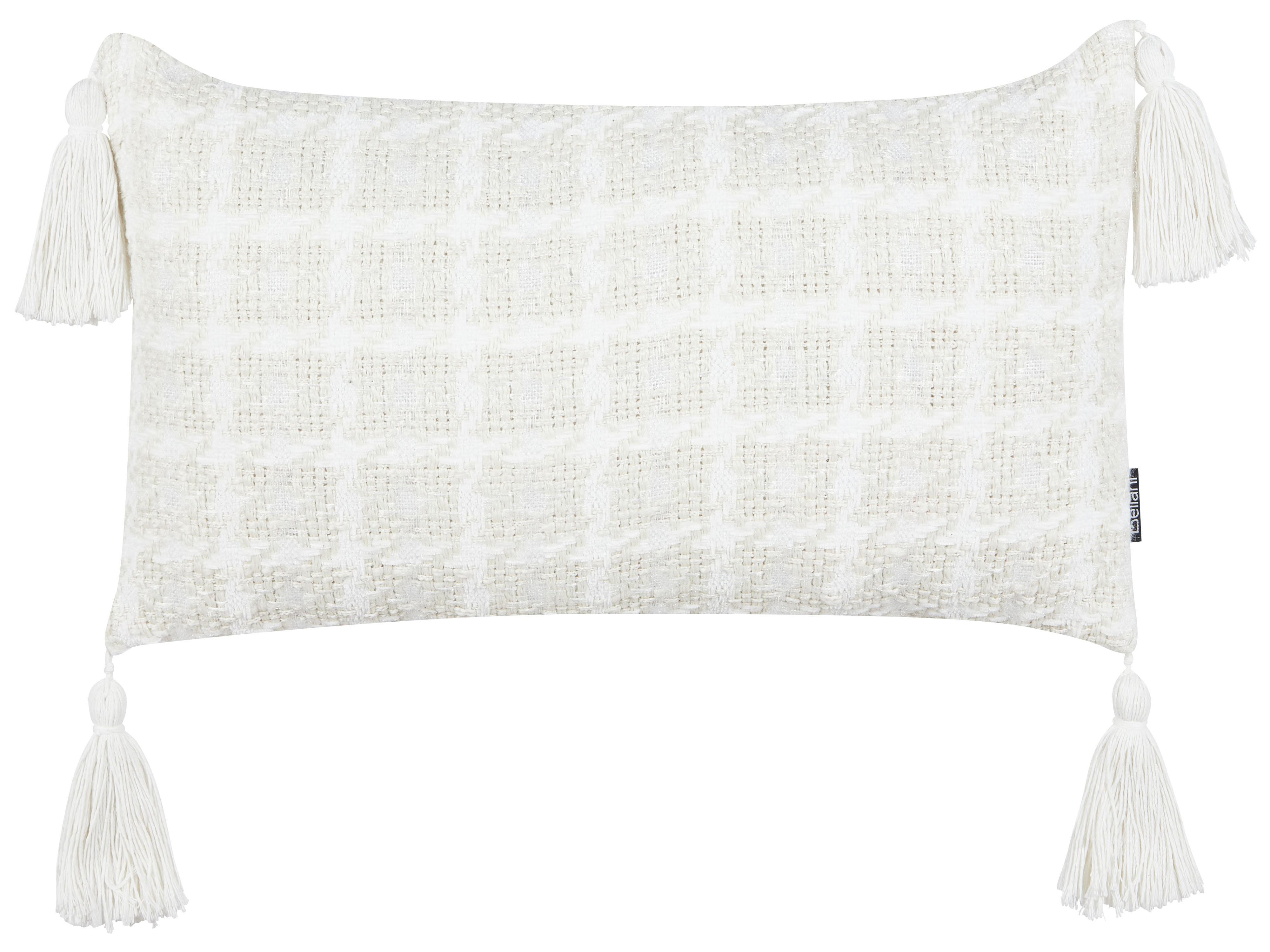 Cojín decorativo DOURIS 30 x 60 cm Beige claro A cuadros