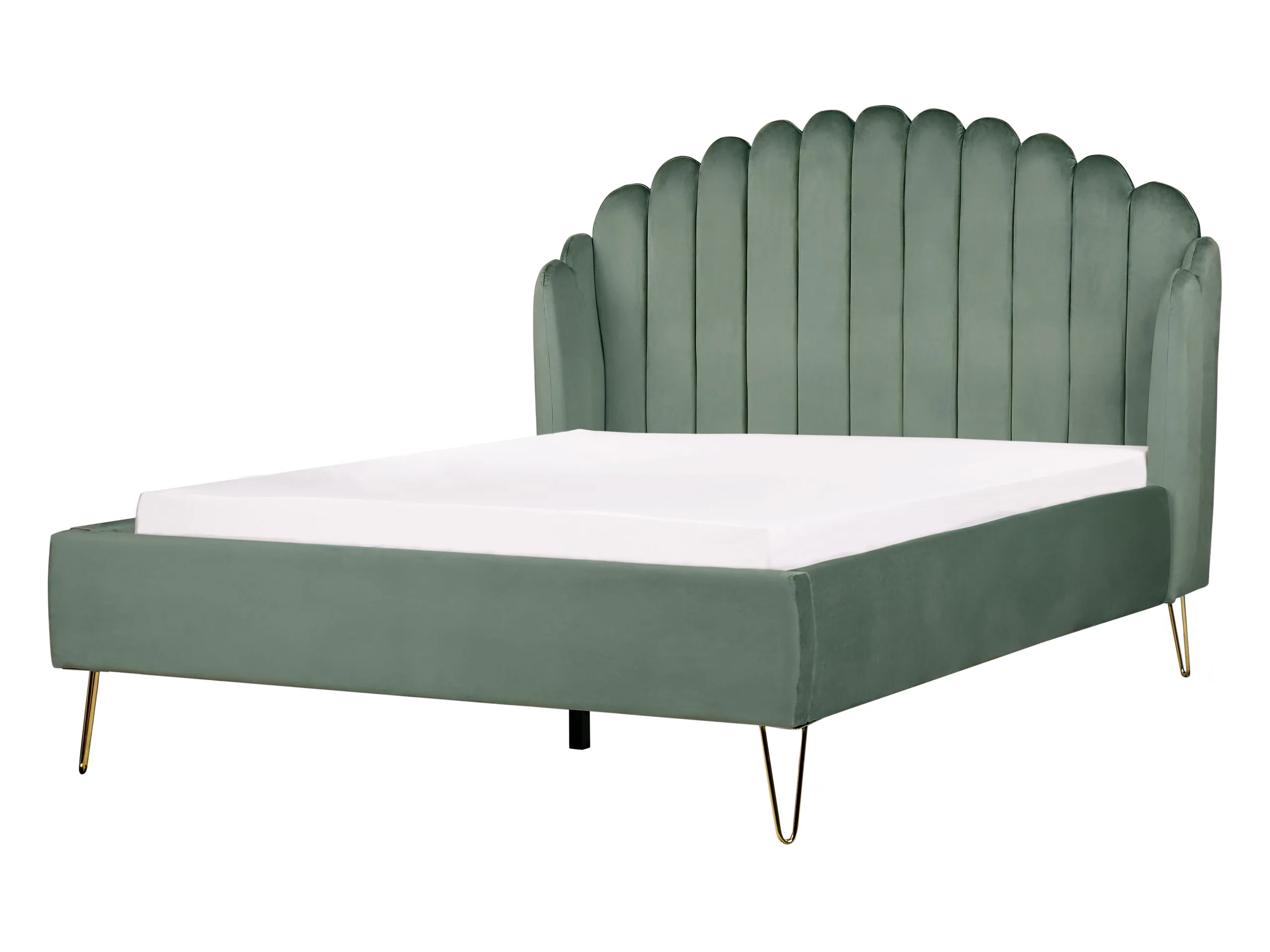 Cama Terciopelo AMBILLOU 140 x 200 cm Verde