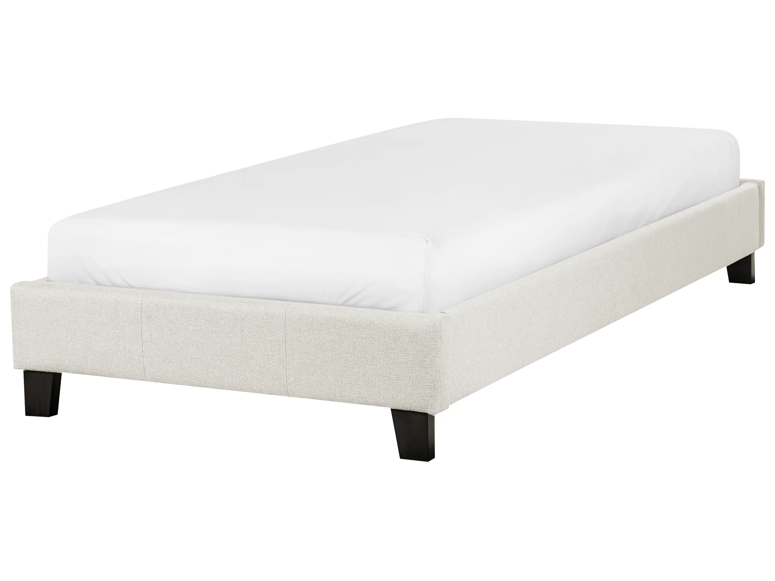 Cama sin cabecero Tela ROANNE 90 x 200 cm Beige claro