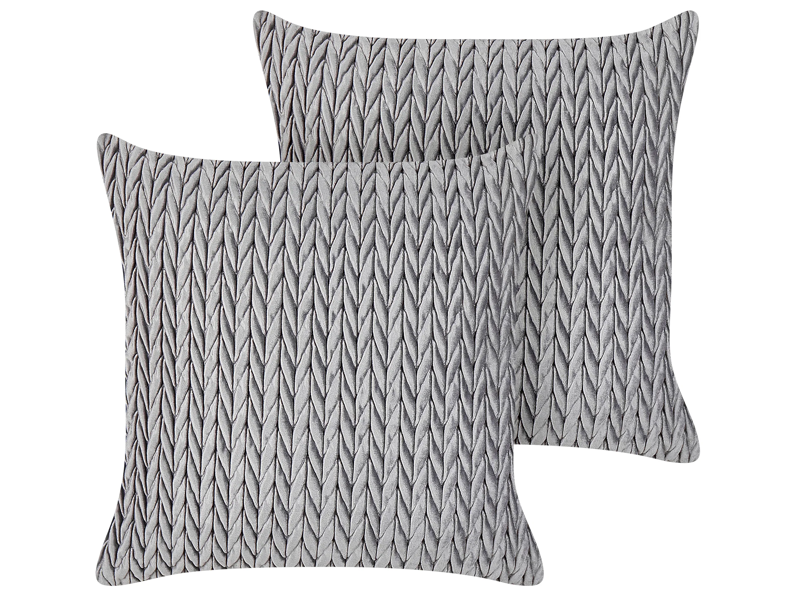 Conjunto de 2 cojines decorativos ECLIPTA 45 x 45 cm Gris Liso