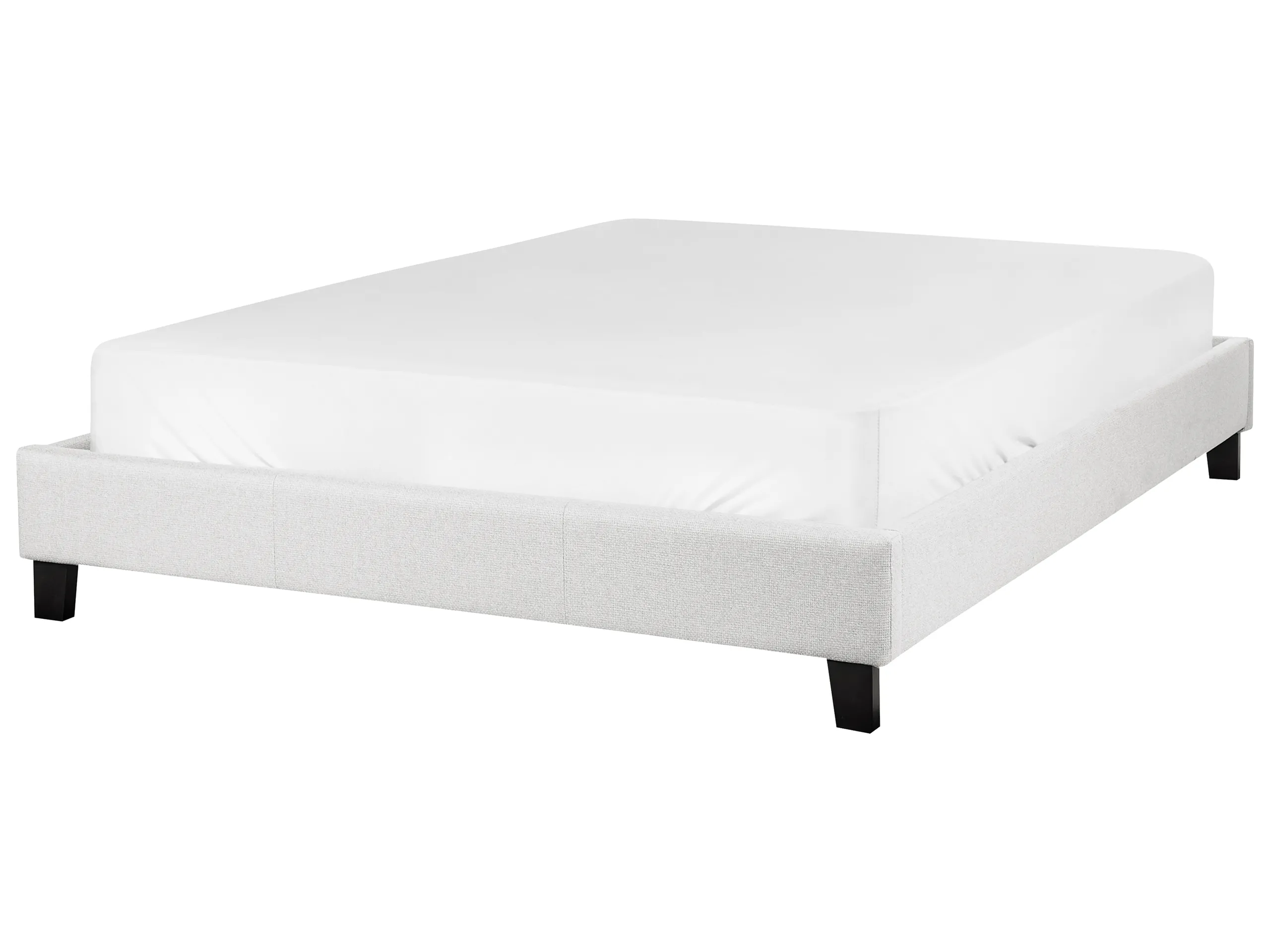 Cama sin cabecero Tela ROANNE 140 x 200 cm Gris claro