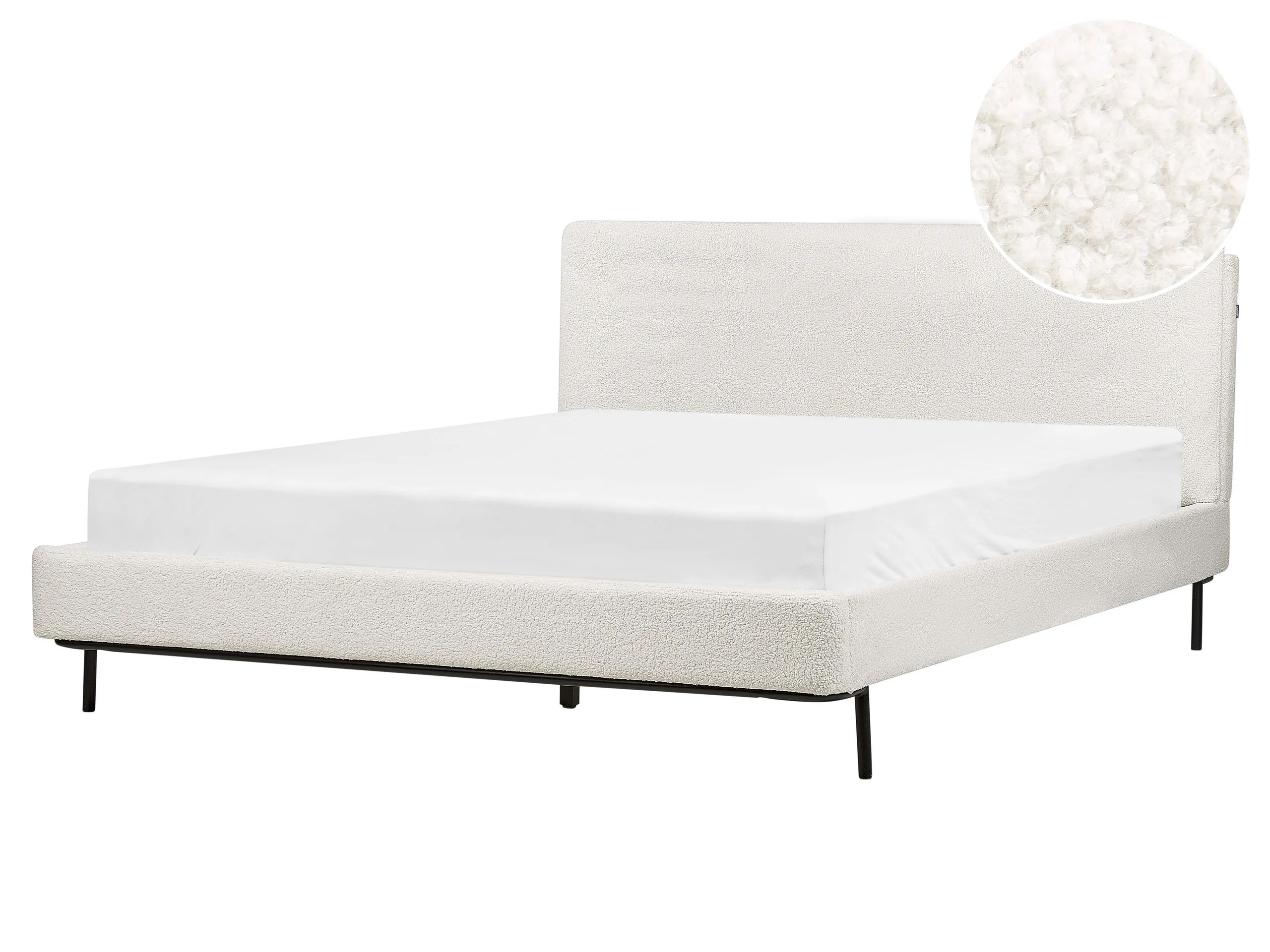 Bed Boucle CORIO 160 x 200 cm (EU King Size) Off-White