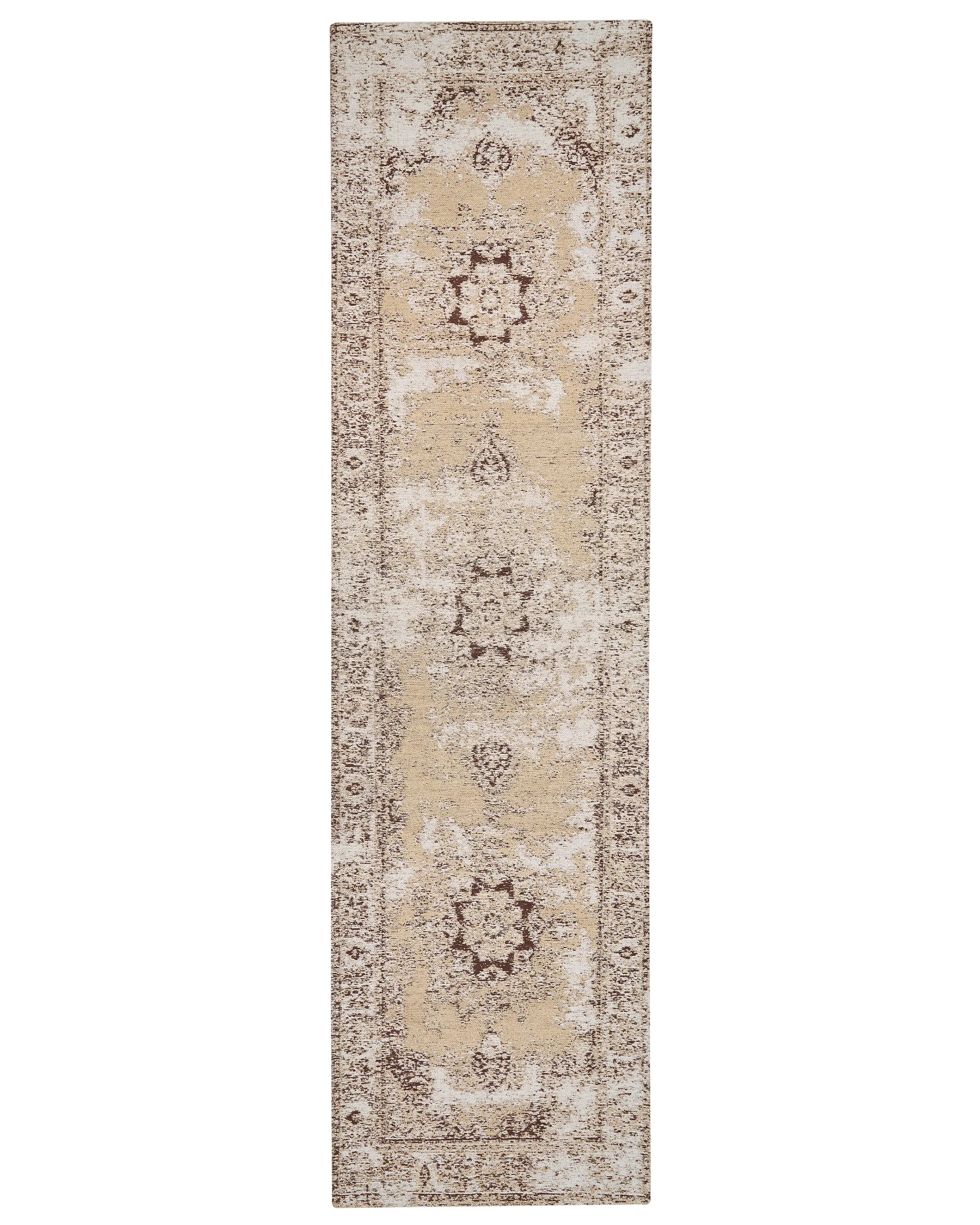 Alfombra ALMUS Marrón 80 x 300 cm Algodón