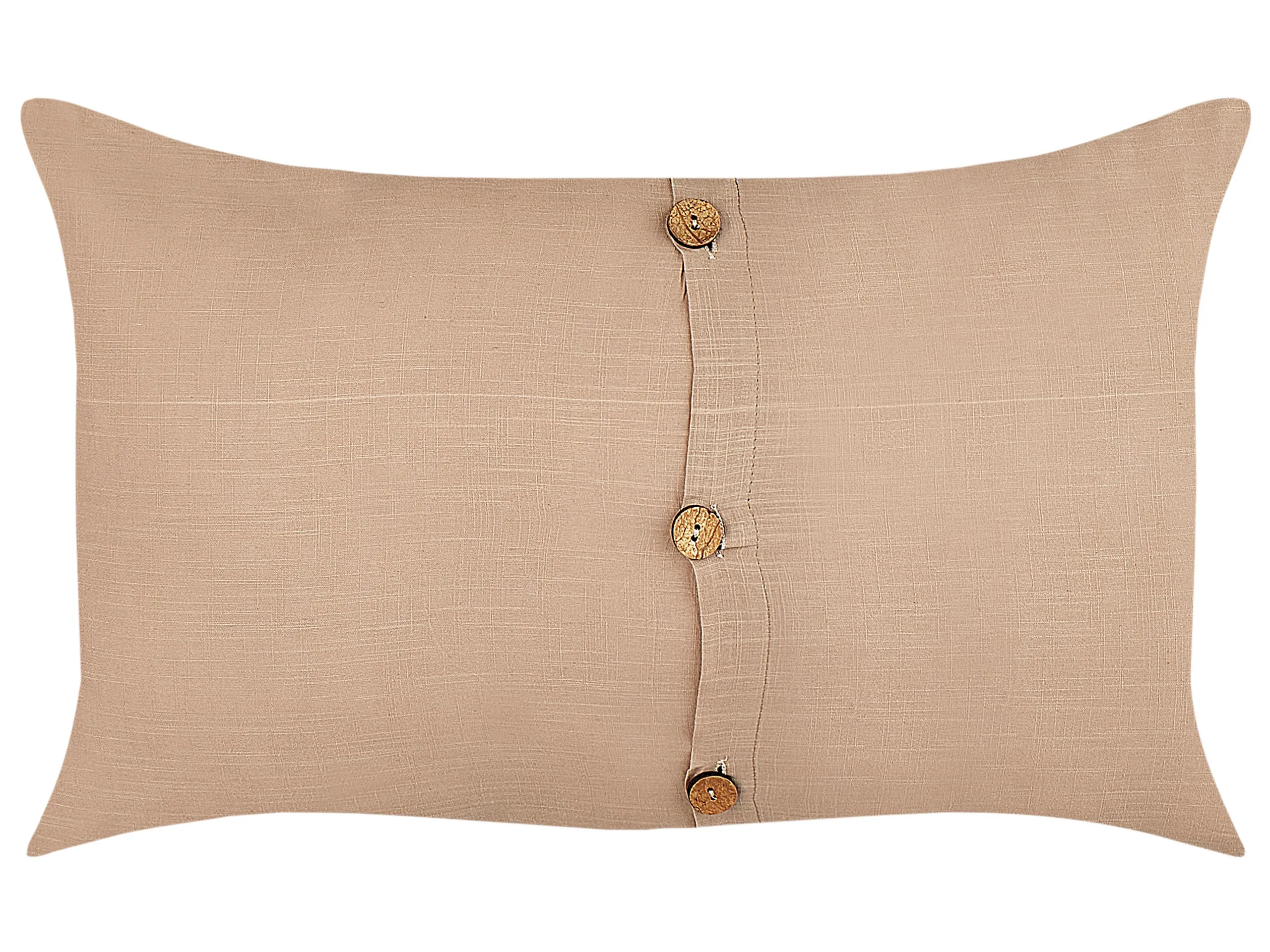 Conjunto de 2 cojines decorativos BANORI Lino 30 x 50 cm Beige Liso