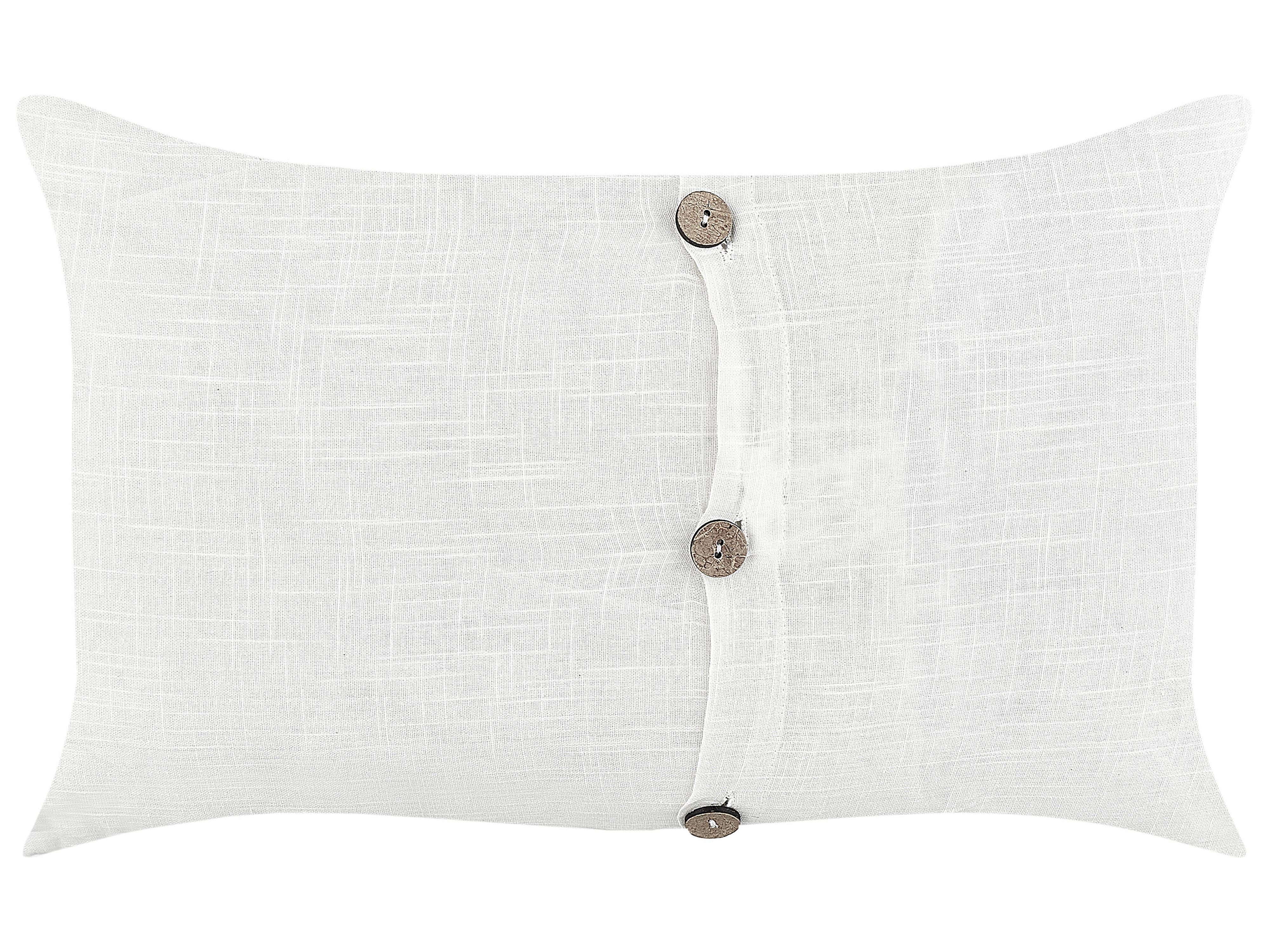 Conjunto de 2 cojines decorativos BANORI Lino 30 x 50 cm Blanco Liso