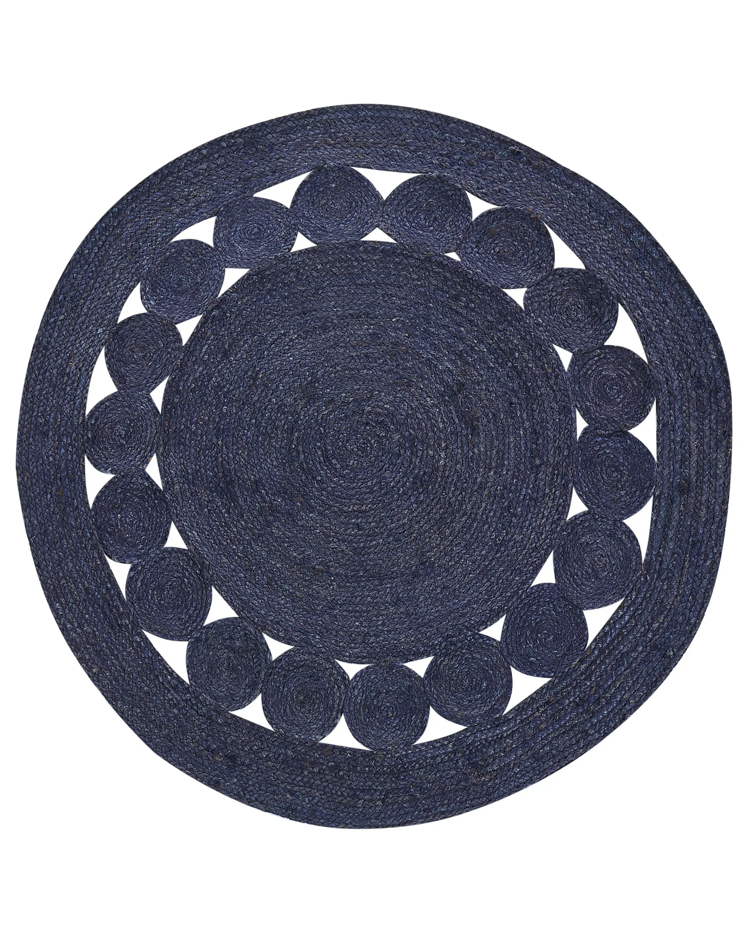 Alfombra KOYUNLU Azul oscuro ø 120 cm Yute