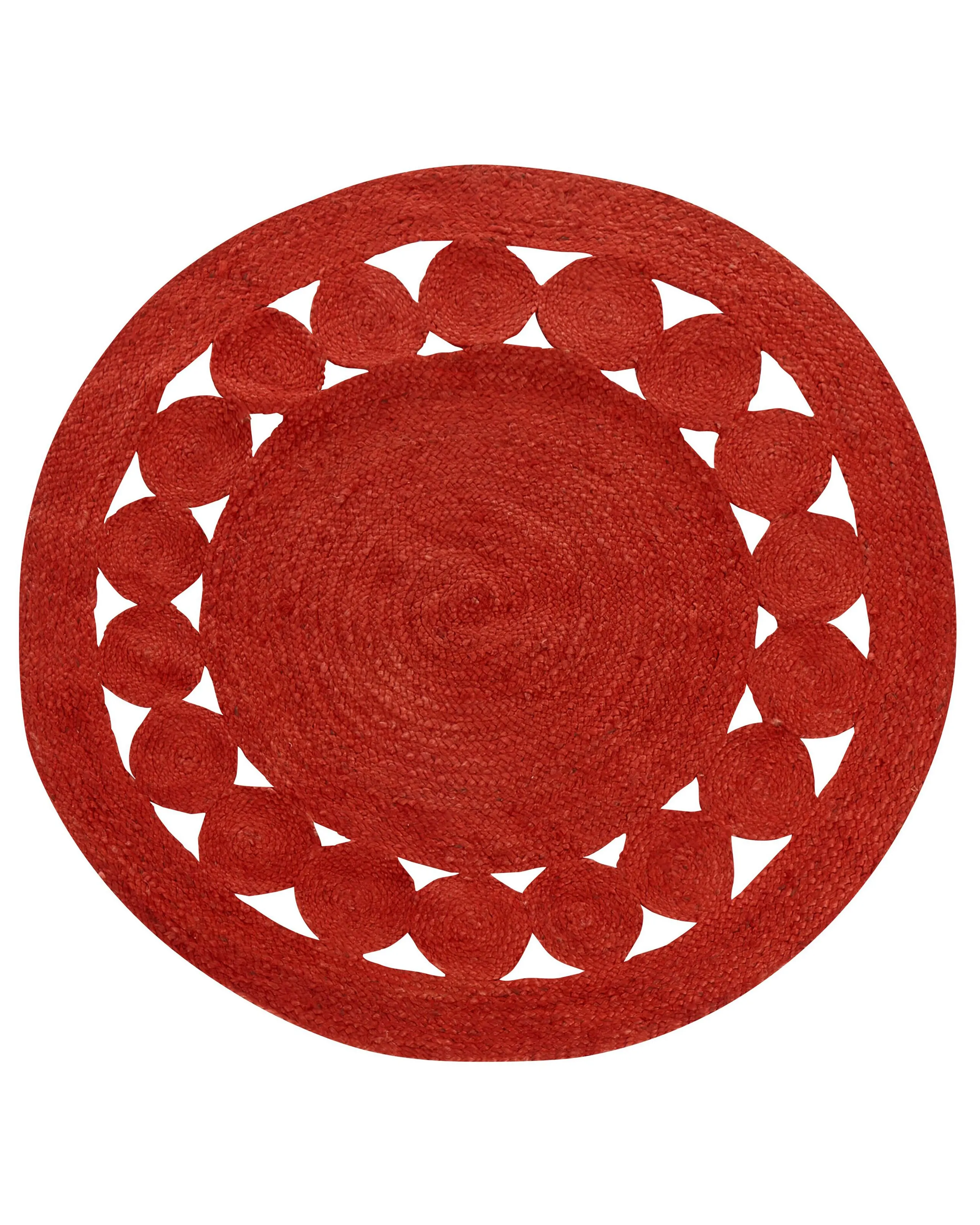Alfombra KOYUNLU Rojo ø 120 cm Yute