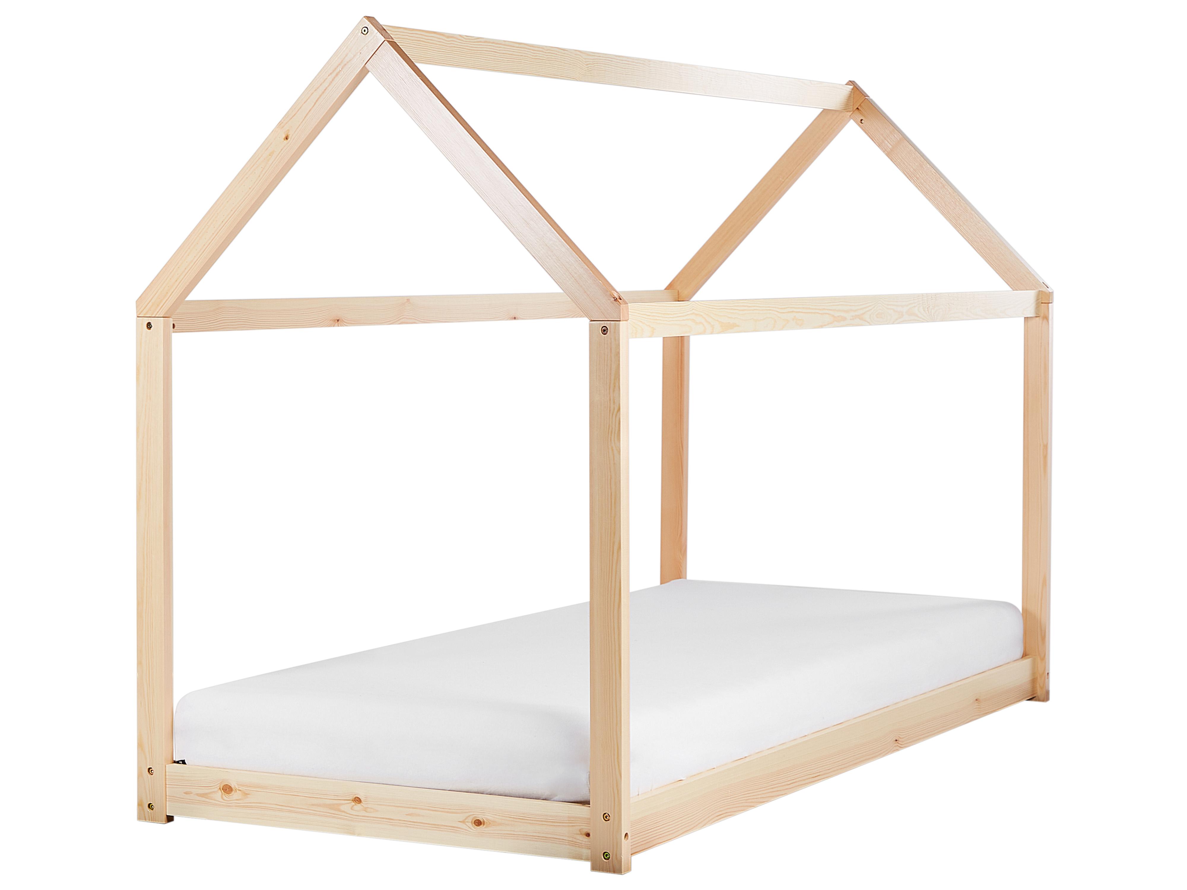 Cama infantil Casa Madera de pino TOSSE 90 x 200 cm Marrón claro