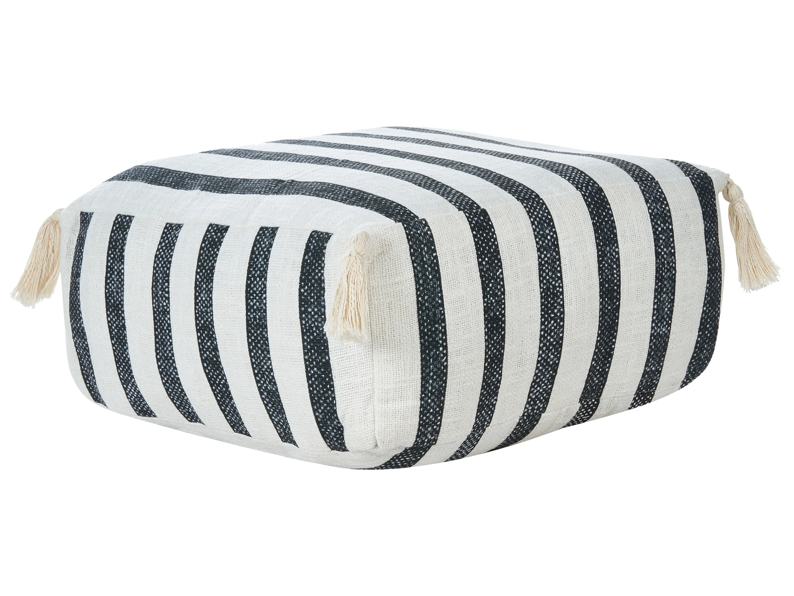 Cojín de suelo ASHTI Algodón Negro/Blanco