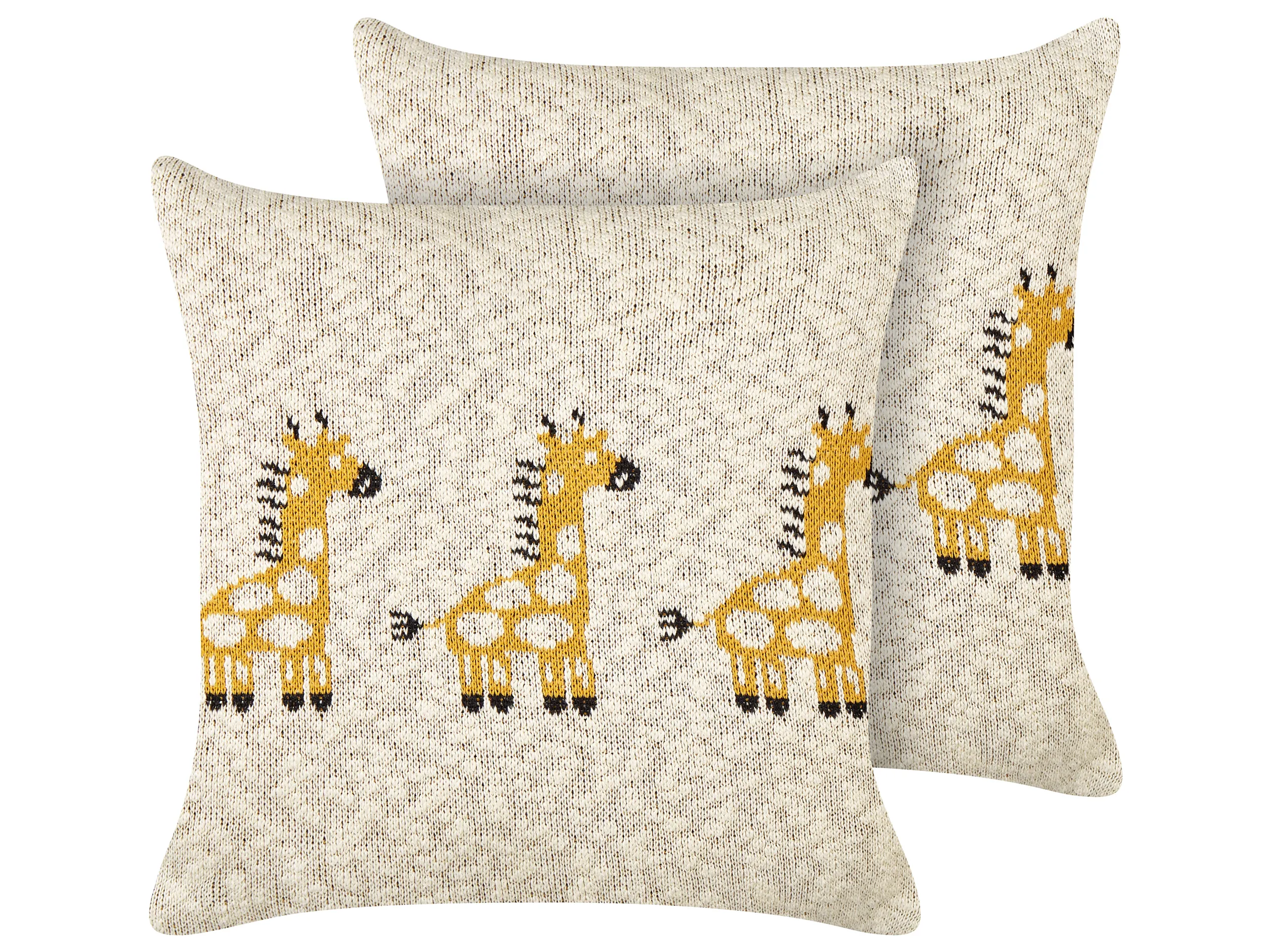 Conjunto de 2 cojines decorativos CHILARI Algodón 45 x 45 cm Beige