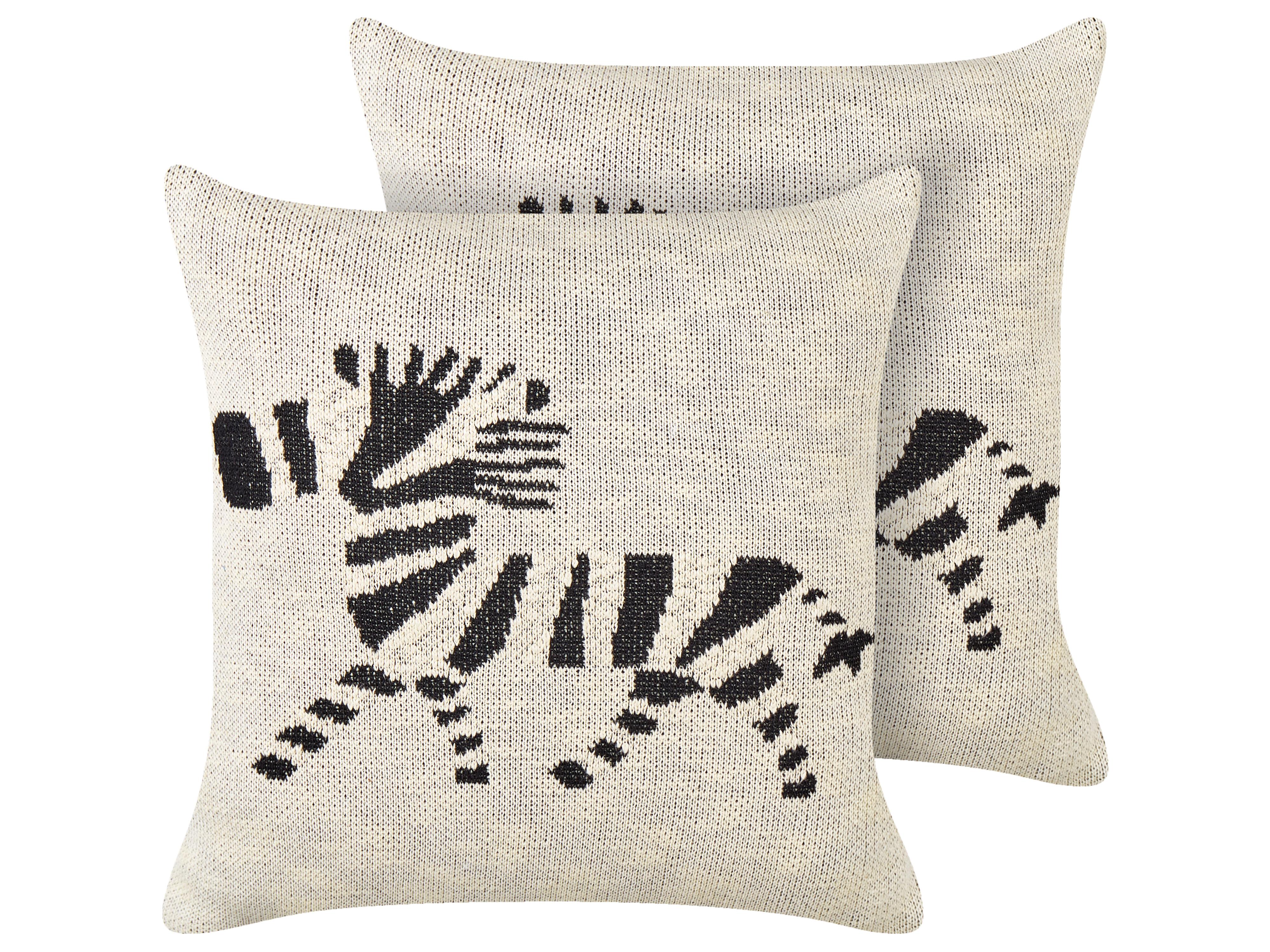 Conjunto de 2 cojines decorativos JABORI Algodón 45 x 45 cm Beige