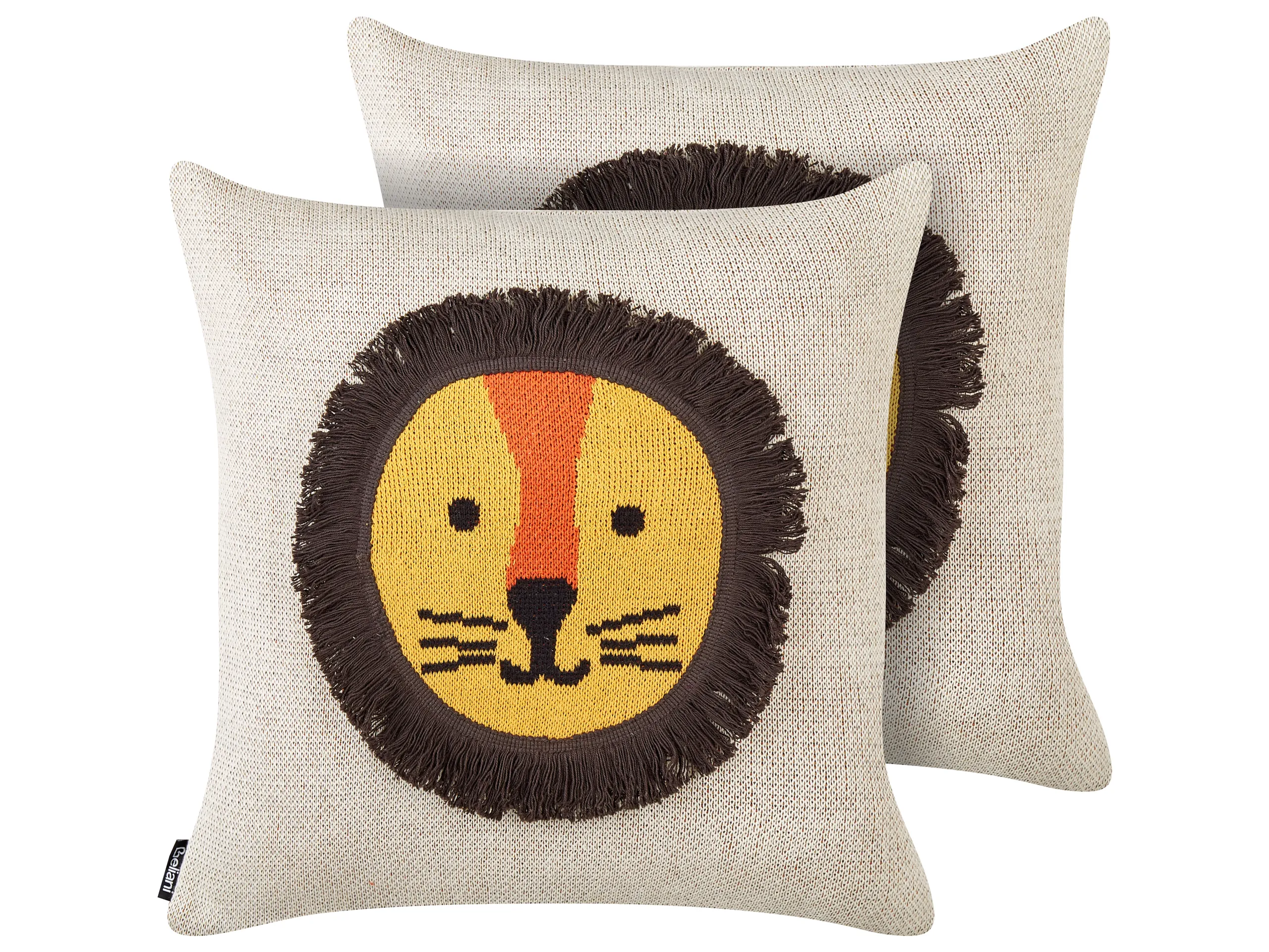 Conjunto de 2 cojines decorativos SARANGAR Algodón 45 x 45 cm Beige