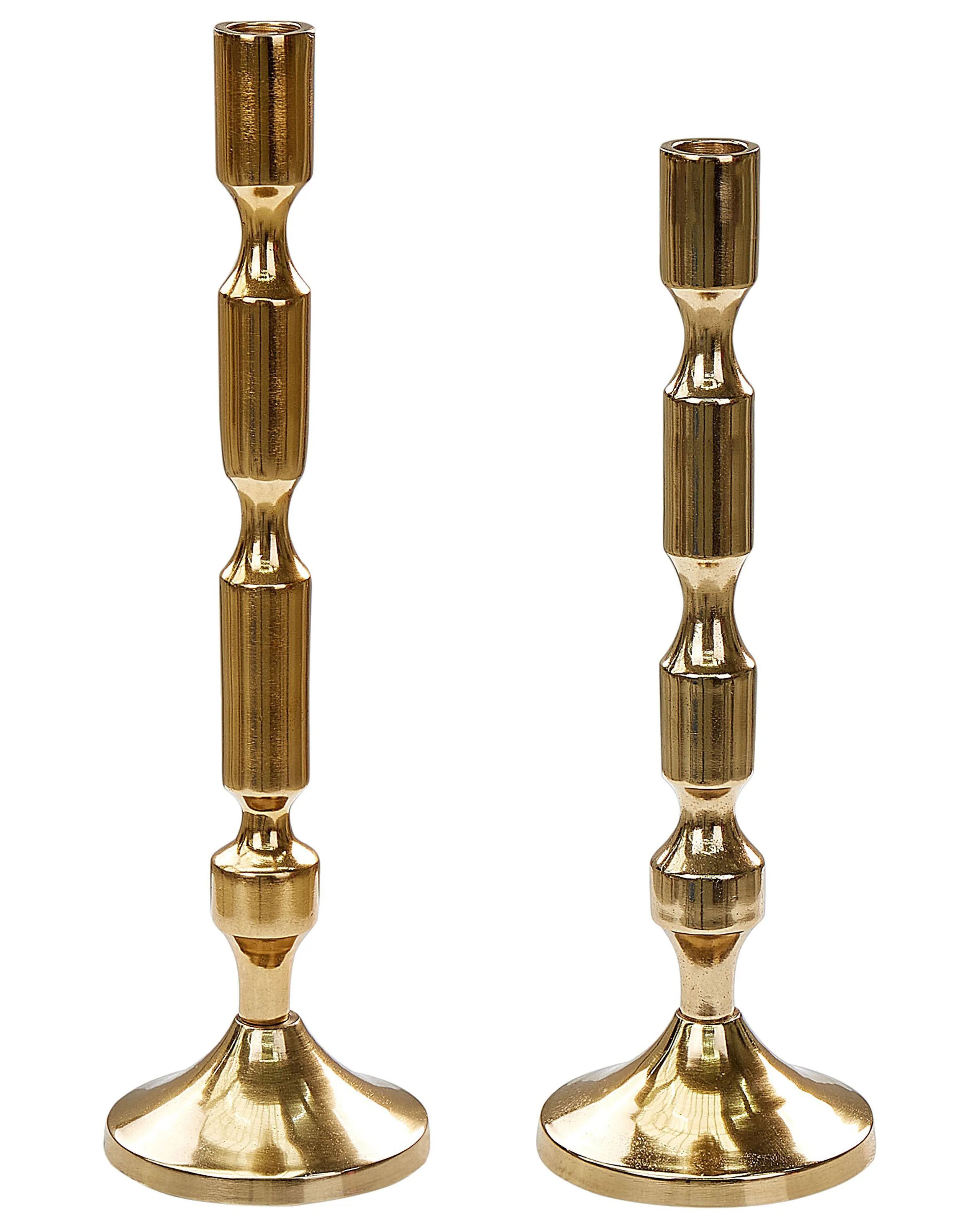 Conjunto de 2 candeleros DIKIRNIS Metal 31/36 cm Dorado