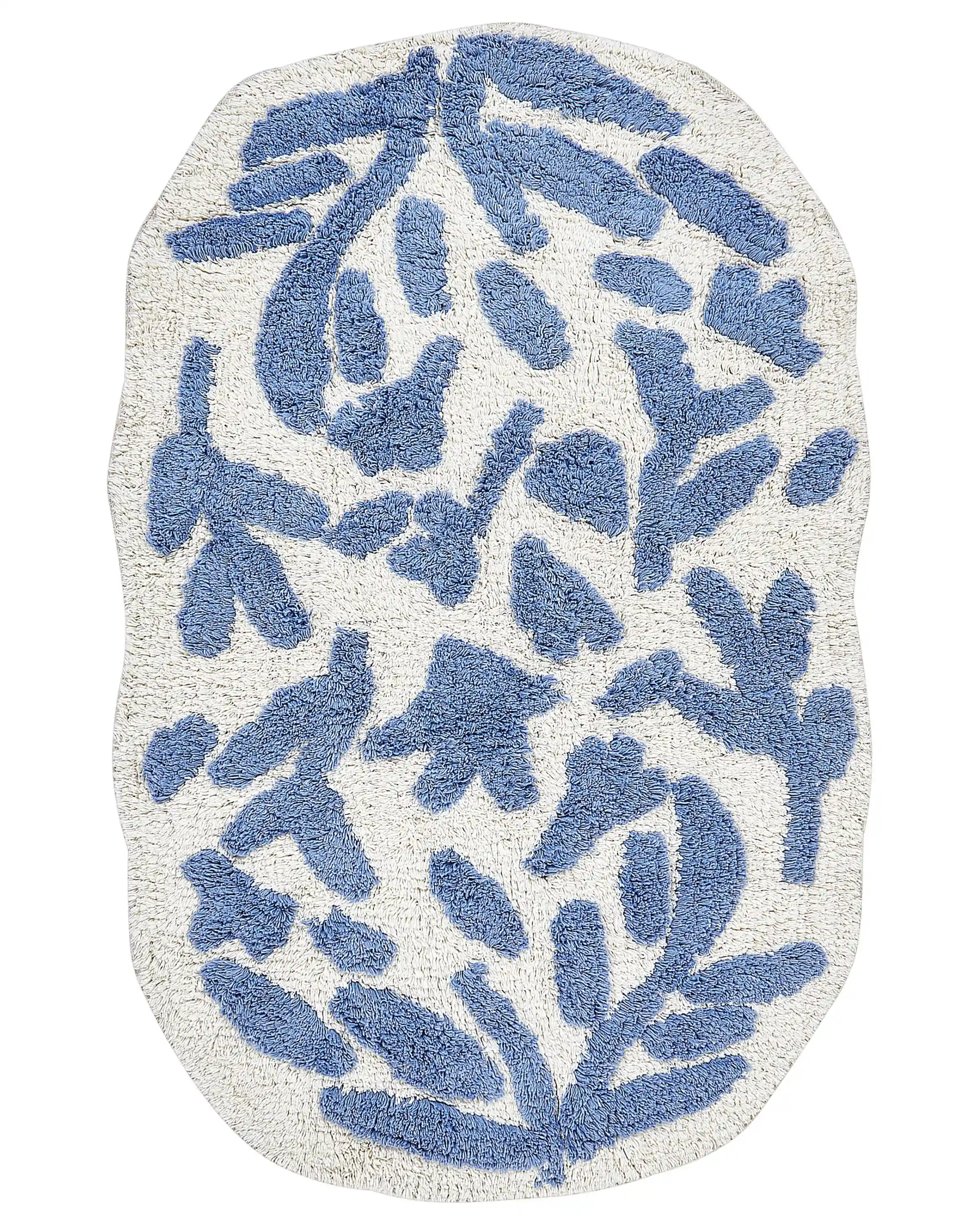 Alfombrilla de baño DERIK Azul 60 x 90 cm Algodón