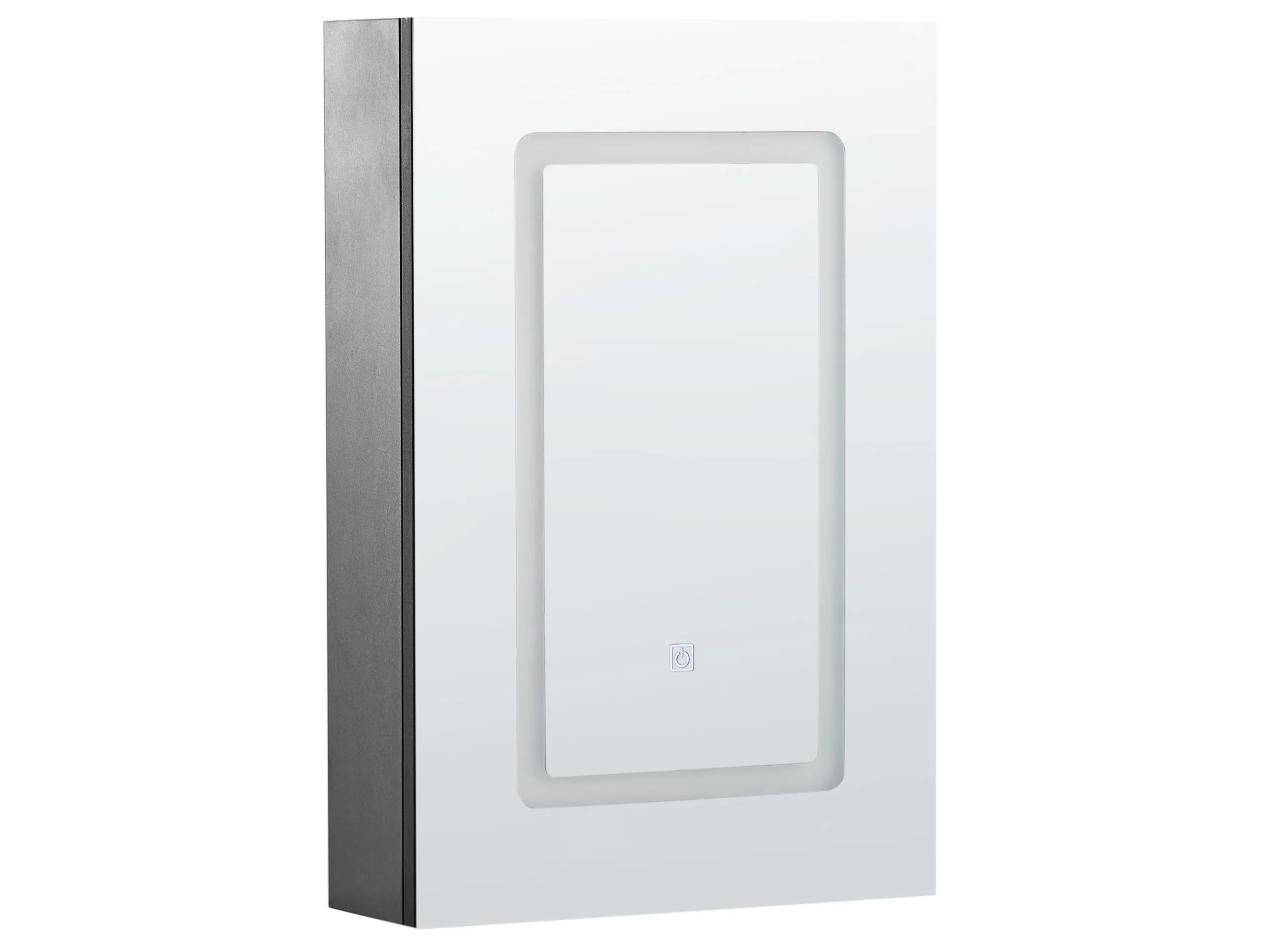 Bathroom Wall Mounted Mirror Cabinet LED CONDOR 40 cm 60 cm Black