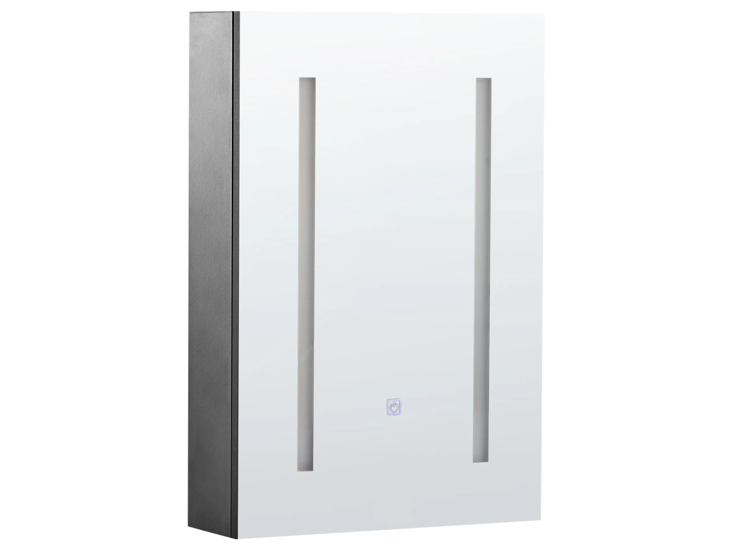 Bathroom Wall Mounted Mirror Cabinet LED CAMERON 40 cm 60 cm Black