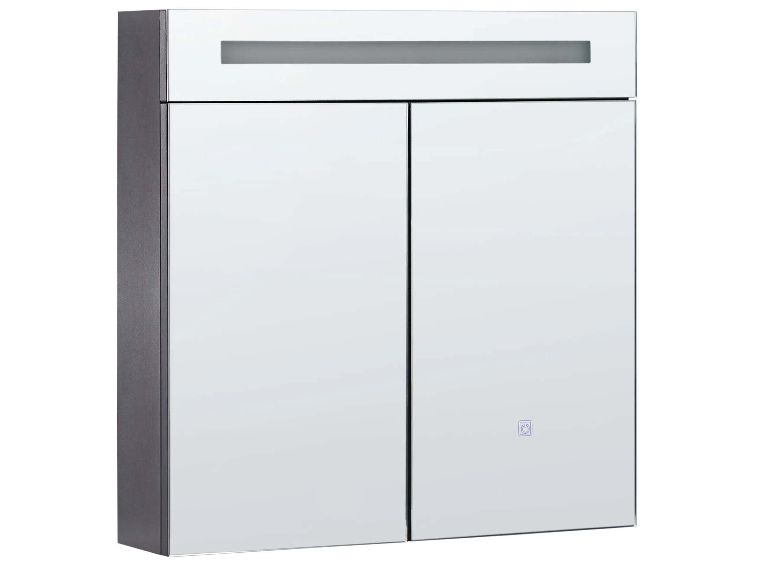 Bathroom Wall Mounted Mirror Cabinet LED JARAMILLO 60 cm 60 cm Black