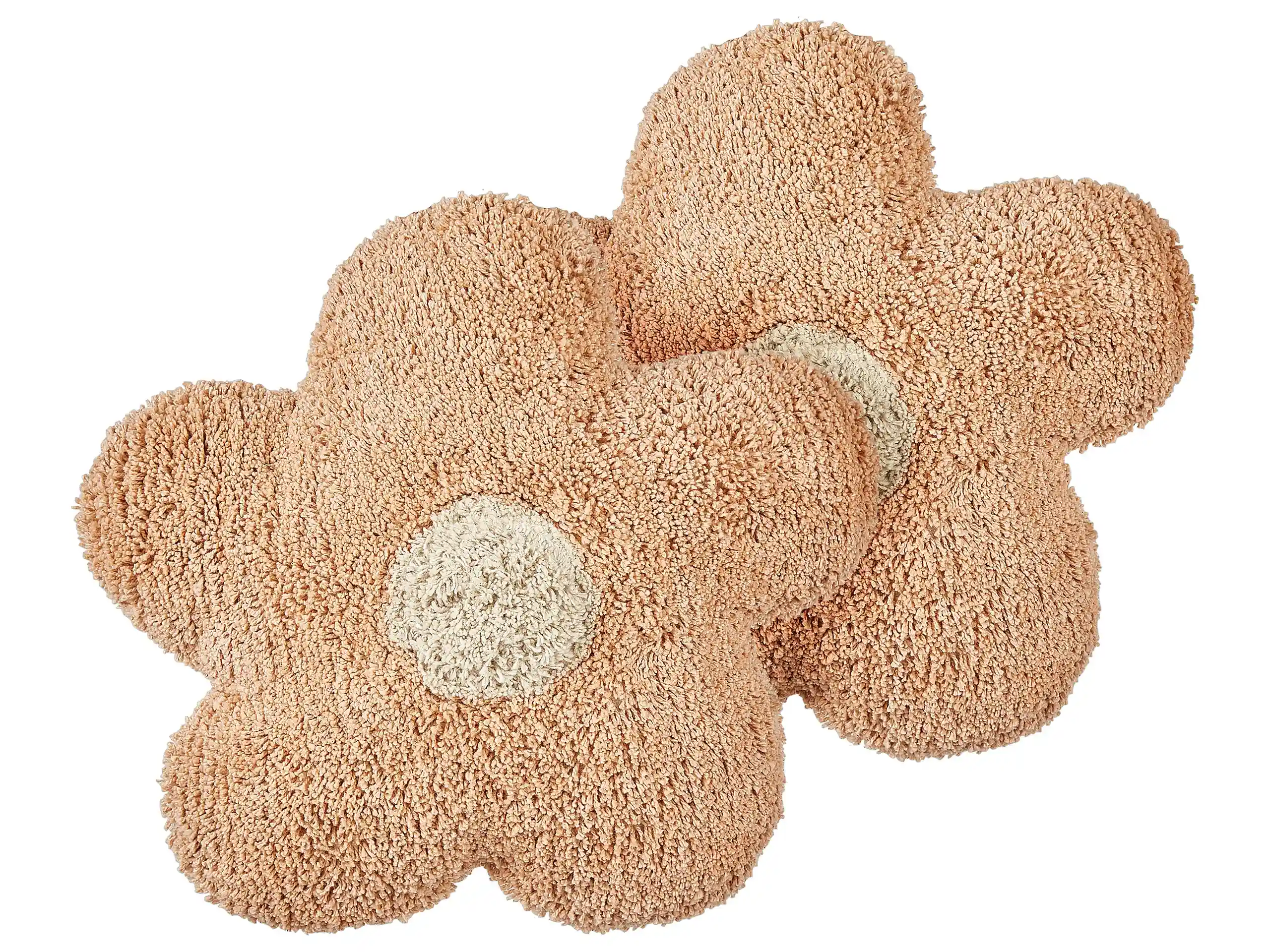 Conjunto de 2 cojines decorativos SORREL Algodón 30 x 30 cm Rosa melocotón Flor